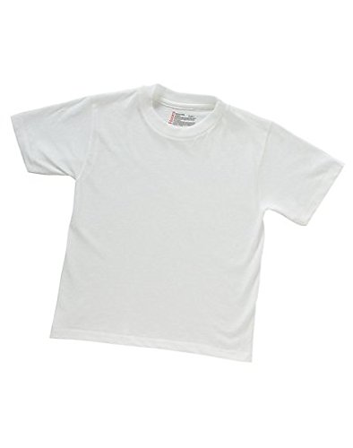 Hanes Boys Crew Neck T-Shirt - Soft Cotton Short Sleeve Tee for Kids (White, Size 18/20) - Perfect for School, Play & Everyday Wear