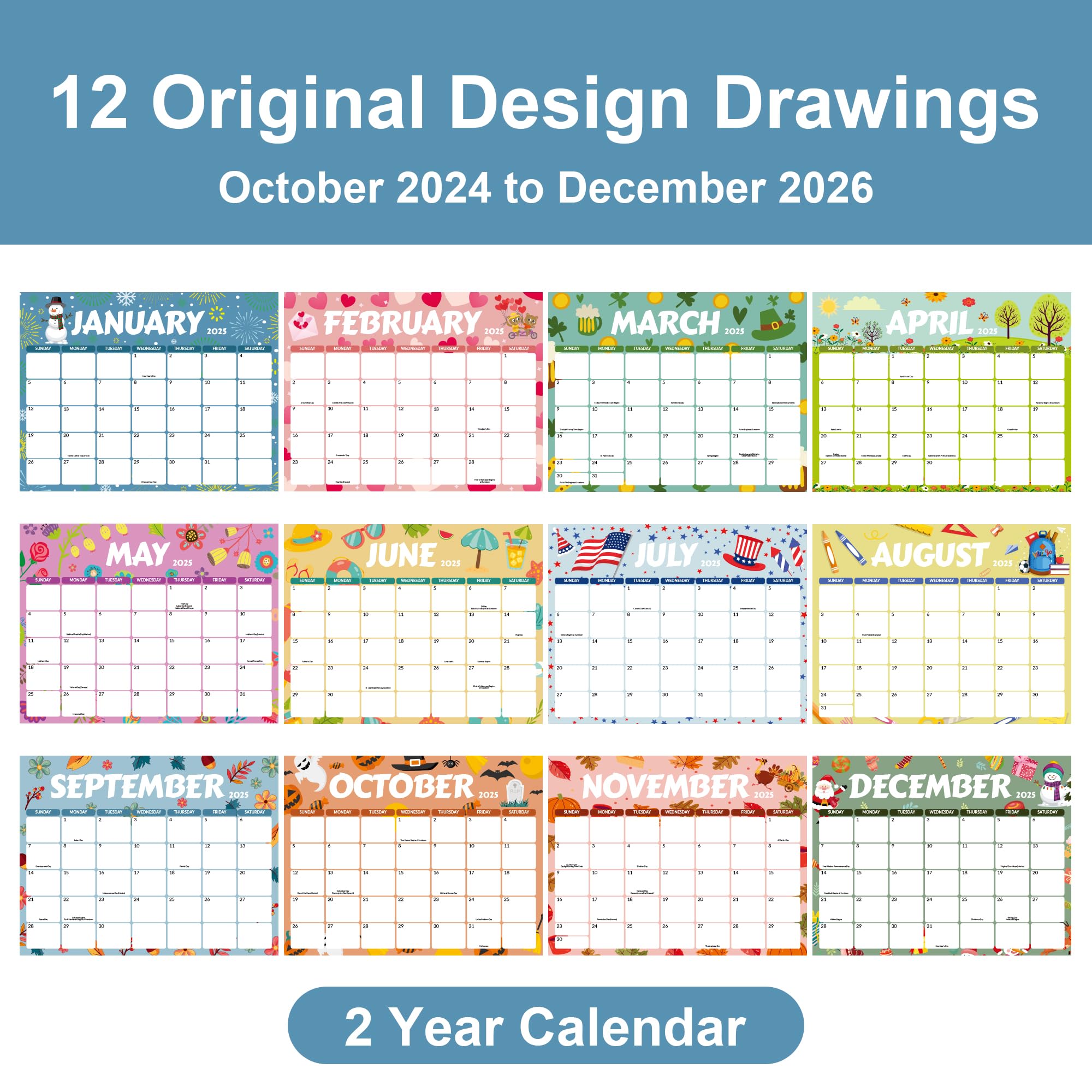 GNL 2025-2026 Magnetic Refrigerator Calendar - 18 Month Monthly Planner from Now to December 2026 with Strong Magnet - 8.5