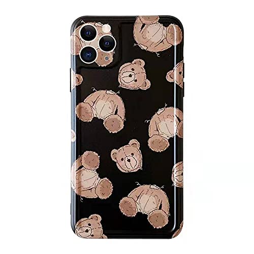 Premium Shockproof Silicone Case for iPhone 11 Pro Max - Soft Teddy Bear Design with Full-Body Protection | Durable Phone Cover for Everyday Use, Travel & Outdoor Activities