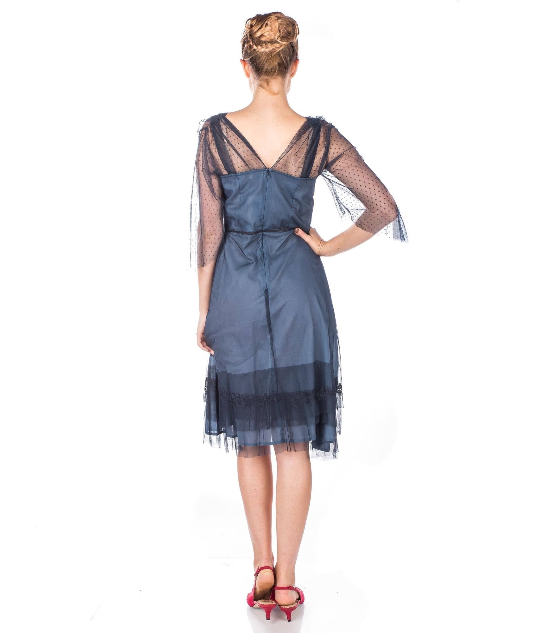 Nataya 1920s Indigo Vintage Flapper Dress - Roaring 20s Gatsby Party Costume, Halloween Outfit & Jazz Age Evening Gown for Women