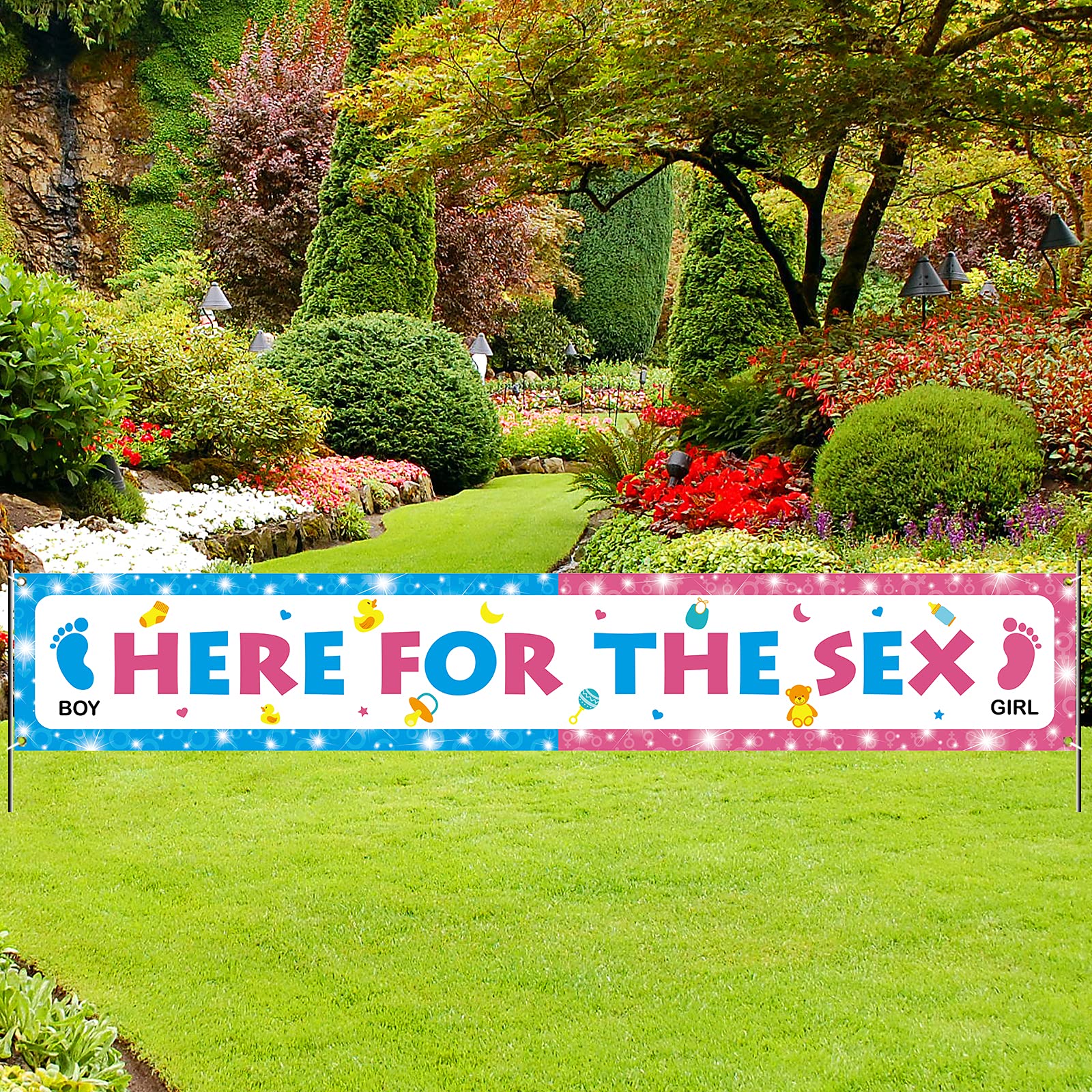 Gender Reveal Party Decorations - Blue & Pink Baby Shower Banner, Photo Booth Backdrop for Boy or Girl Reveal Celebrations | Perfect for Baby Showers, Gender Announcements & Maternity Photoshoots
