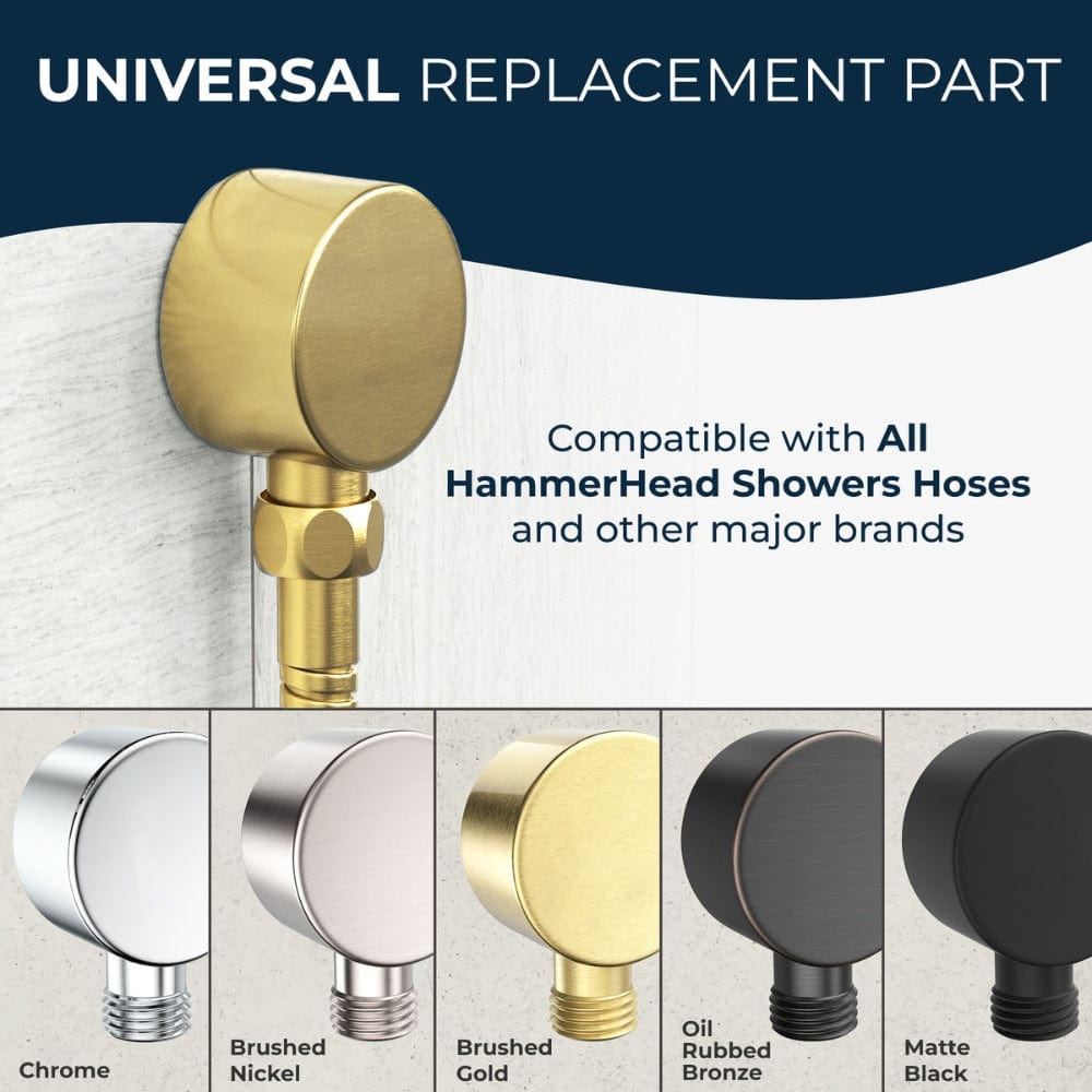Stainless Steel Drop Ell Wall Mount Elbow - Heavy Duty Shower Hose Connector for Bathroom & Kitchen Faucets - Perfect for Handheld Shower Heads and Sprayer Installations