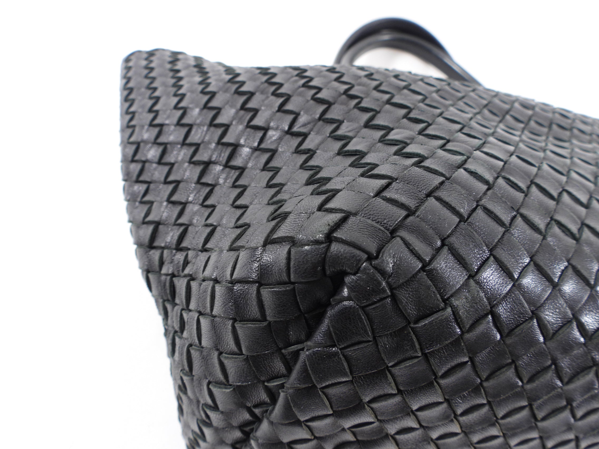 Bottega Veneta Black Intreccio Leather Cabat MM Tote Bag for Women - Luxury Designer Handbag for Work, Travel & Everyday Use