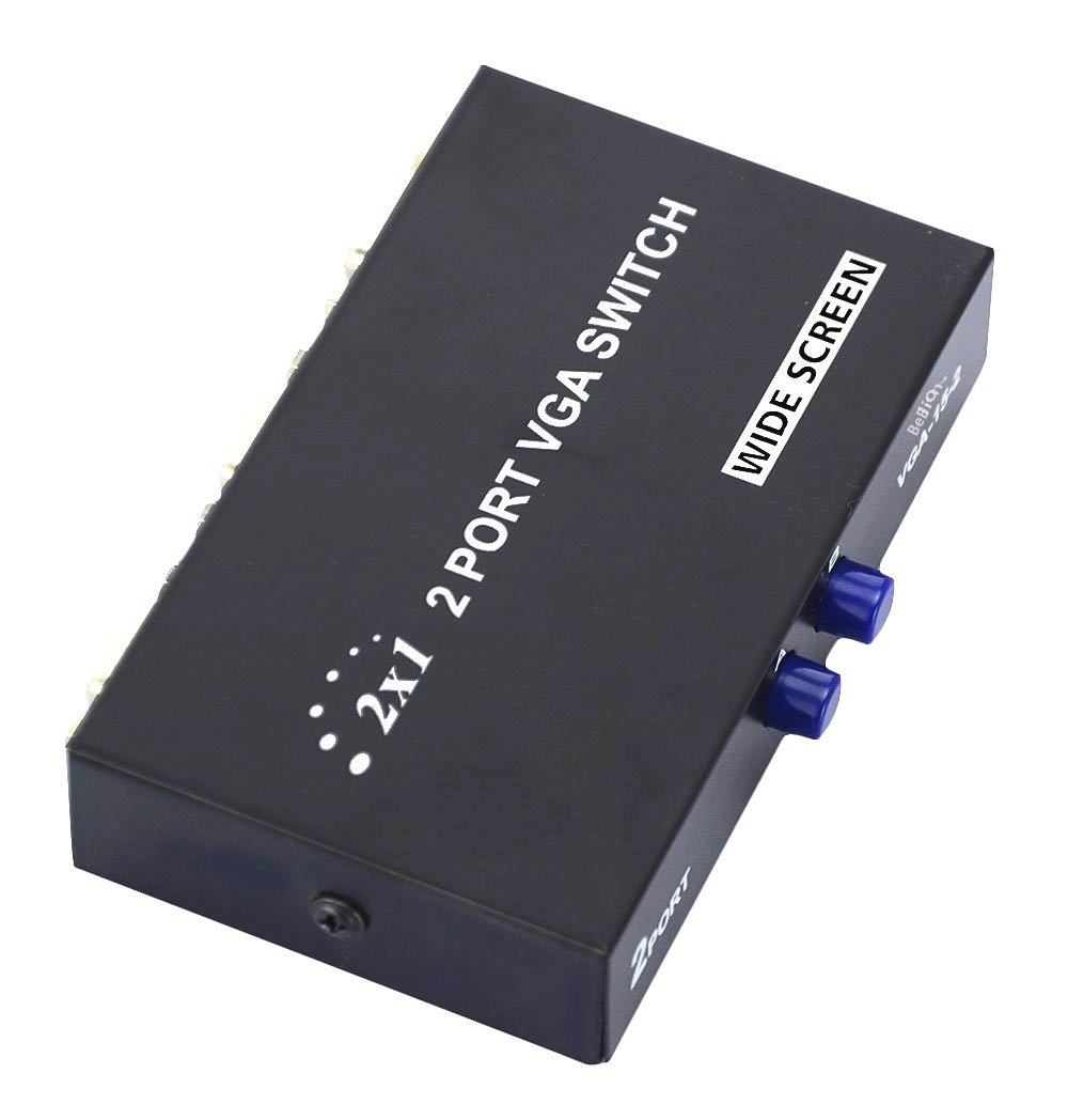 2-Port VGA Switch Box for PC TV Monitor - Dual Input, Single Output for Home Office