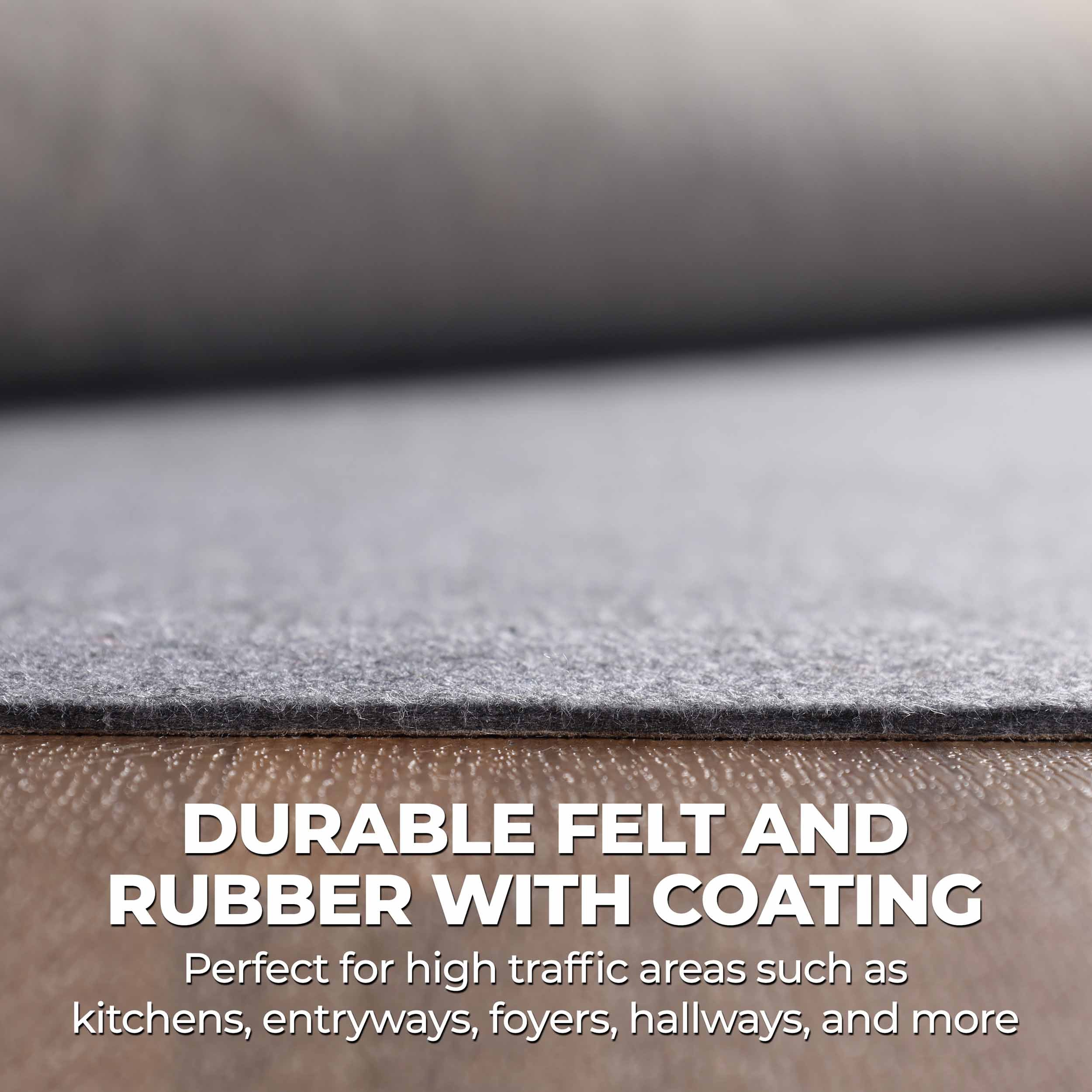 Non-Slip Floor Protector Rug Pad - Premium Polyester Felt & Rubber Grip for Hardwood, Tile & Laminate Floors - Perfect for Living Room, Bedroom & High Traffic Areas