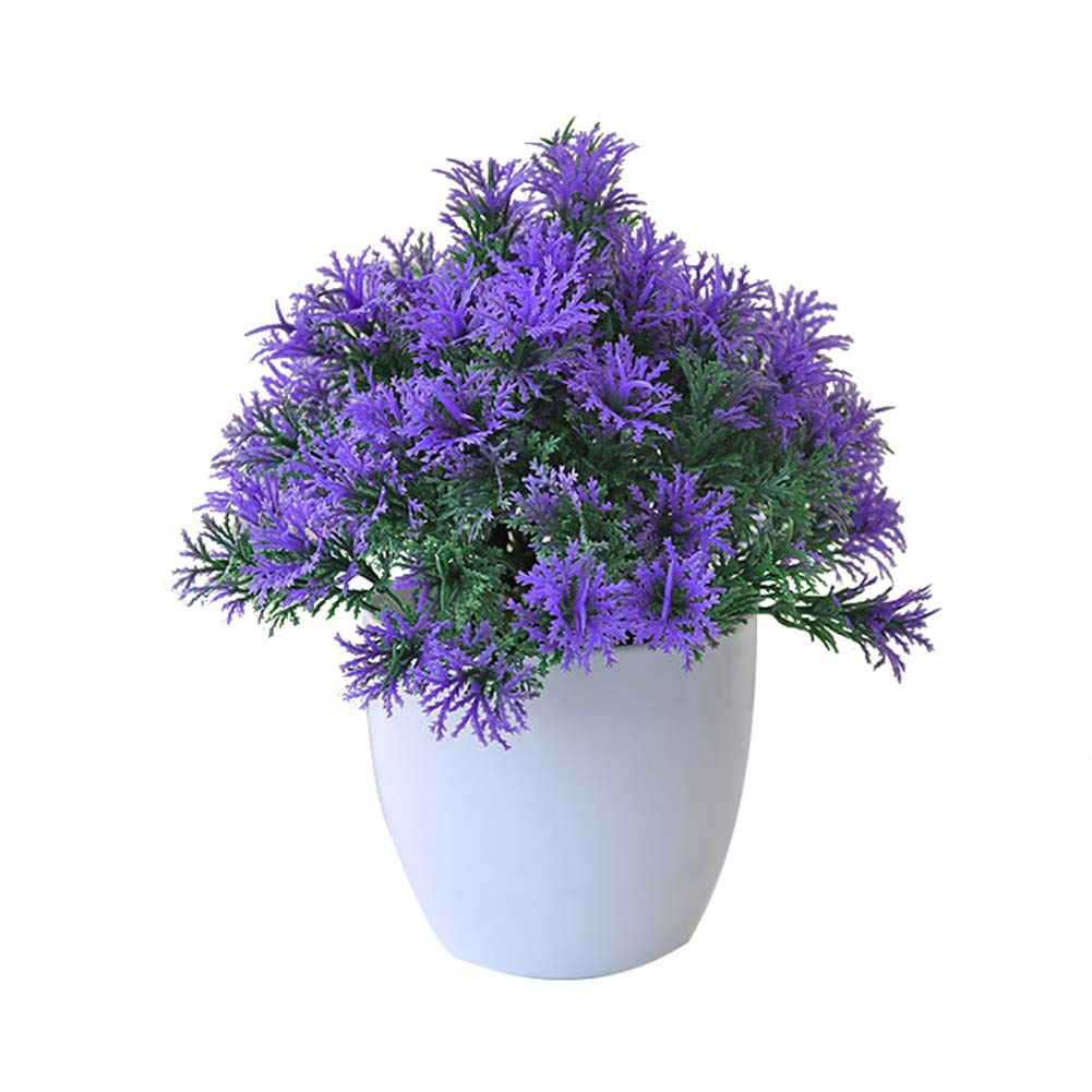 Artificial Succulent Plants in Ceramic Pots - Fake Bonsai Potted Decor for Home, Hotel & Garden - Purple | Perfect for Indoor Decor, Office Desk & Wedding Centerpieces