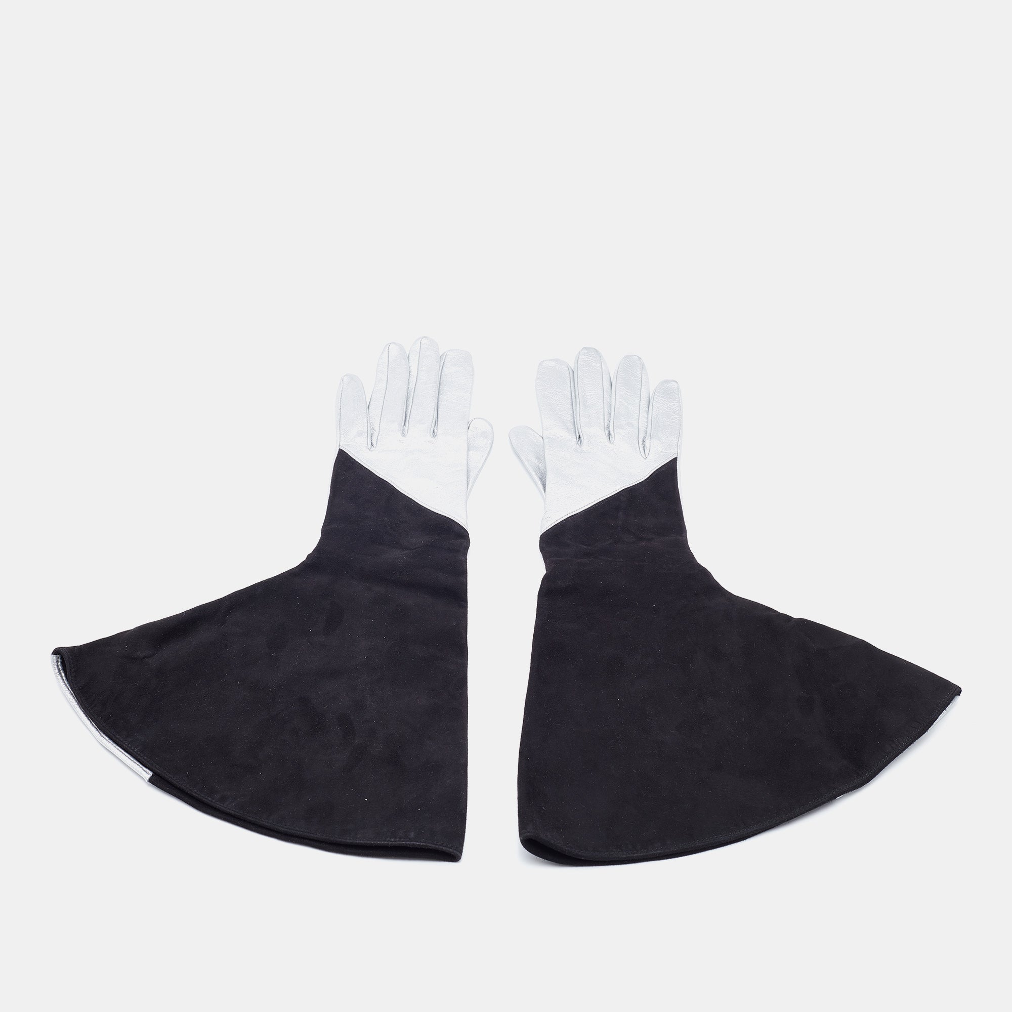 Black & Silver Suede Leather Gloves for Men & Women - Winter Fashion Accessories for Driving, Outdoor Activities & Cold Weather Protection