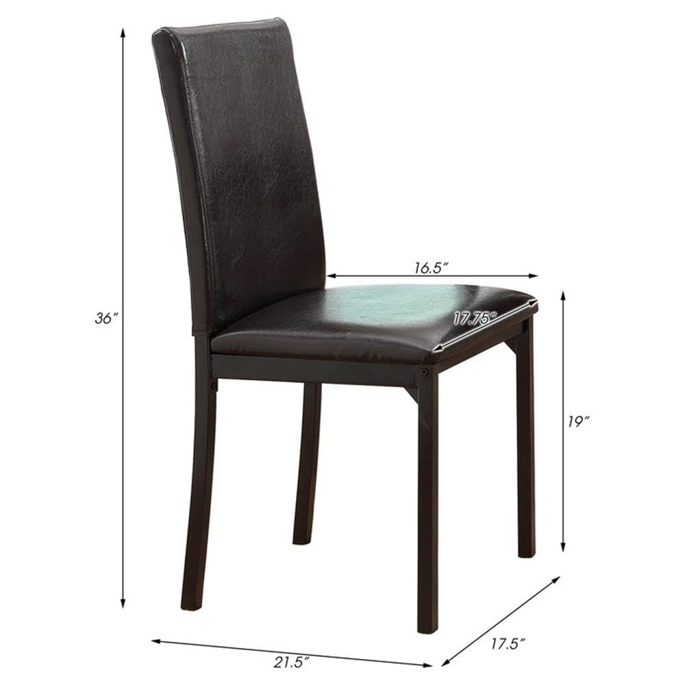 Pemberly Row 19-Inch Modern Black Metal Dining Chairs - Set of 4 for Kitchen, Dining Room & Office - Contemporary Metal Seating with Comfortable Design