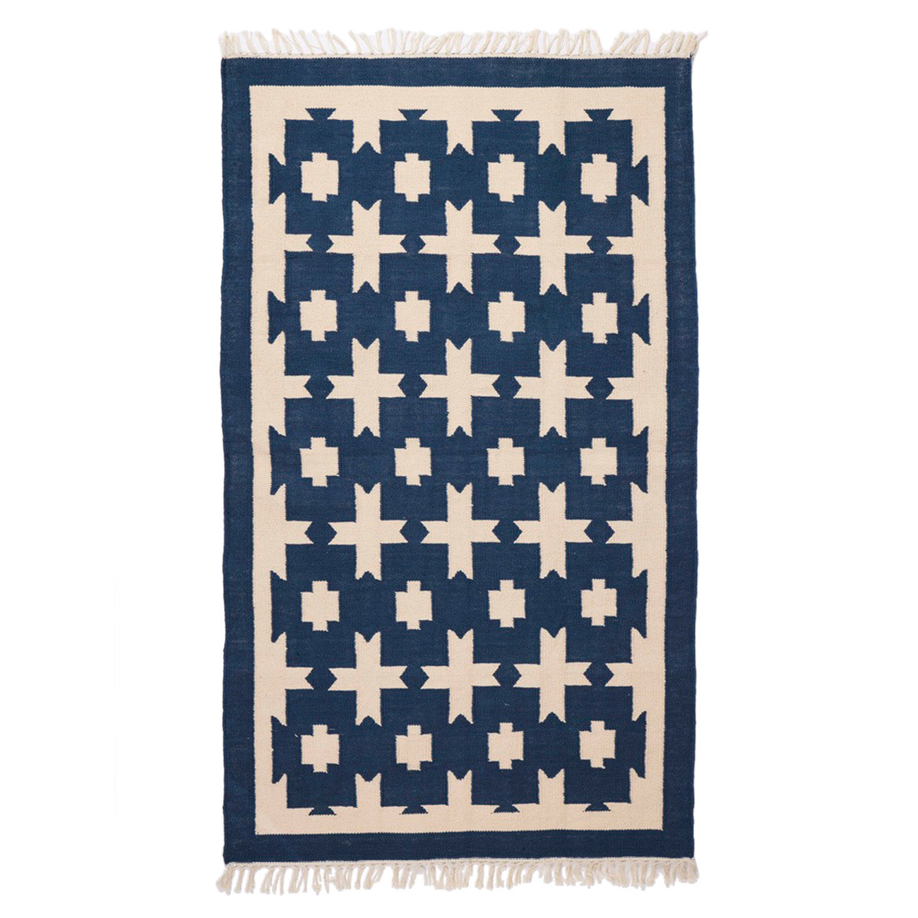 Chunky Cotton Area Rug in Inky Blue - Soft and Durable for Living Room, Bedroom, or Nursery Decor