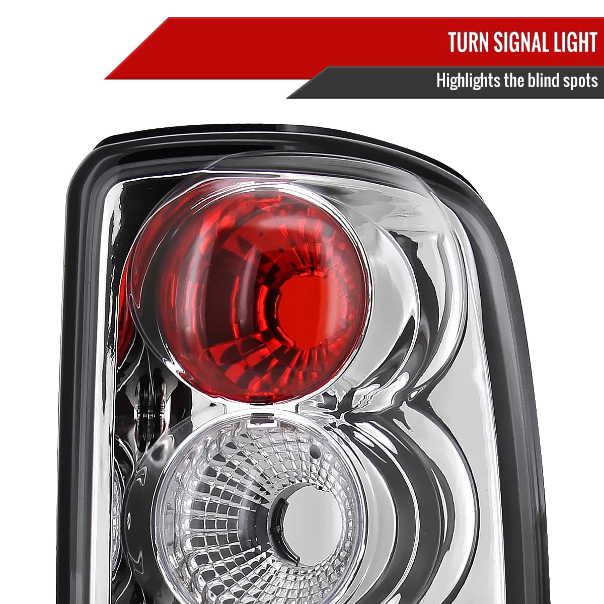 00-06 GMC Chevy Tahoe Suburban Yukon Denali Replacement Tail Lights - Chrome Rear Brake Lamps for Improved Visibility & Style | Perfect for Night Driving & Vehicle Customization