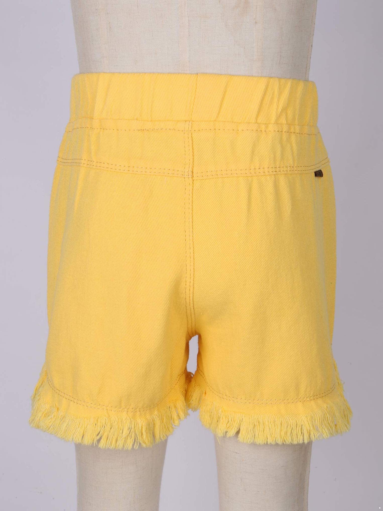 Girls High Waist Denim Shorts with Pockets - Stretchy Elastic Waistband Summer Casual Shorts for Kids & Youth - Perfect for Playdates, Beach Outings and Everyday Wear