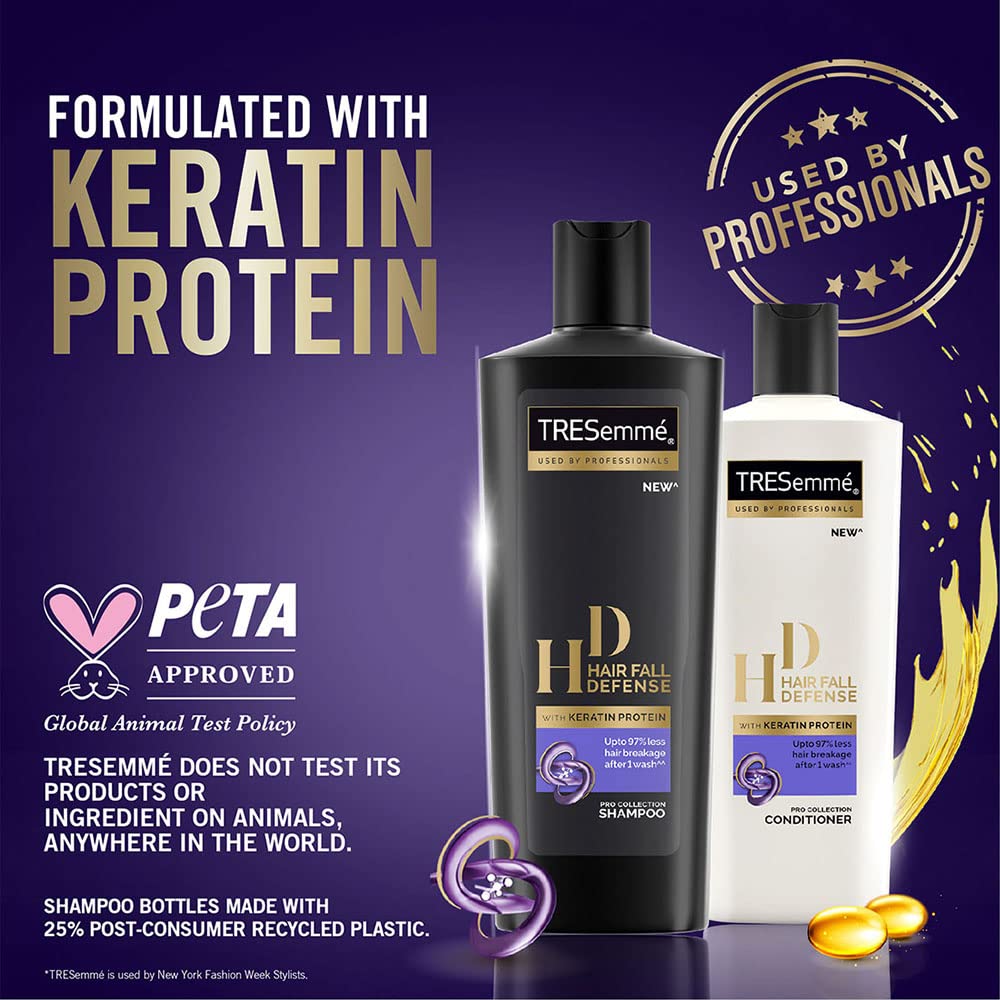 TRESemme Keratin Smooth Conditioner 335ml & Hair Fall Defense Conditioner 190ml - Keratin Infused for Stronger, Longer Hair - Reduces Breakage & Repairs Damage - For Men & Women - Perfect for Daily Hair Care & Salon-Quality Results at Home