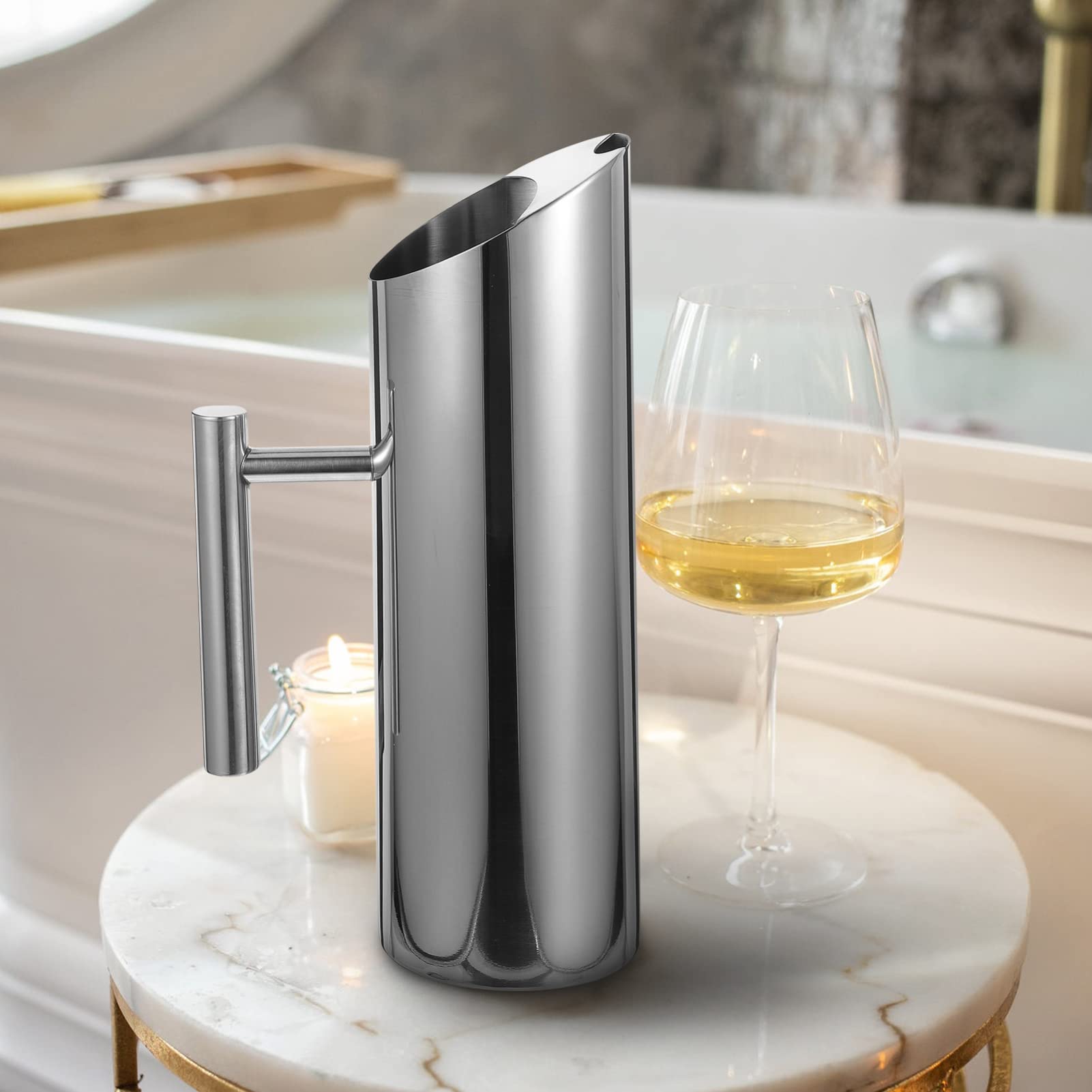 1.5L Stainless Steel Water Pitcher - Large Capacity Cold Drink Dispenser for Iced Tea, Lemonade & Beverages | Perfect for Home, Bar, Parties & Outdoor Gatherings | BPA-Free & Durable Design