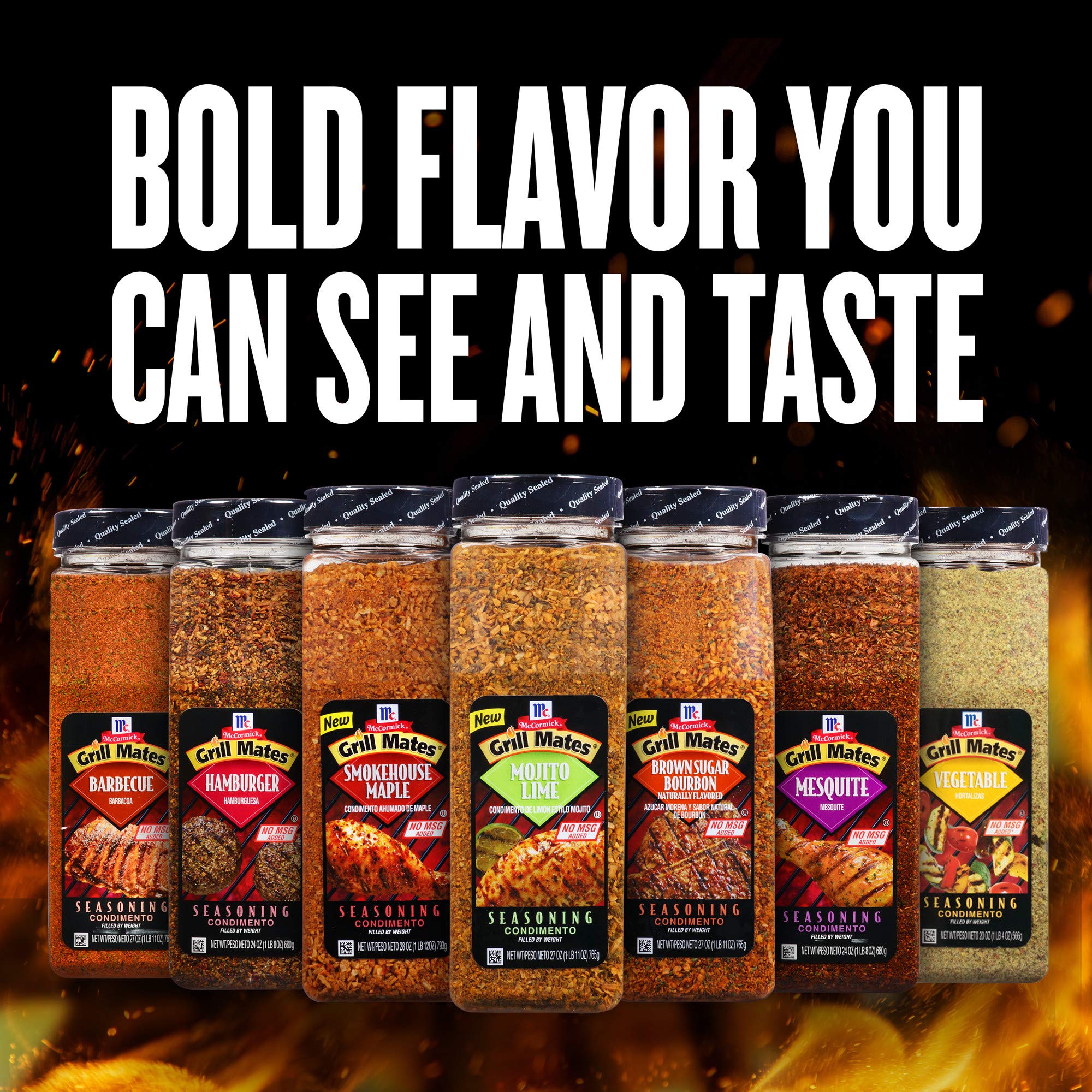McCormick Grill Mates Barbecue Seasoning Rub - 27 oz Large Container for Grilling, Smoking & Roasting - Perfect for Meats, Chicken, Vegetables & Fruits - Ideal for BBQ, Camping & Outdoor Cooking