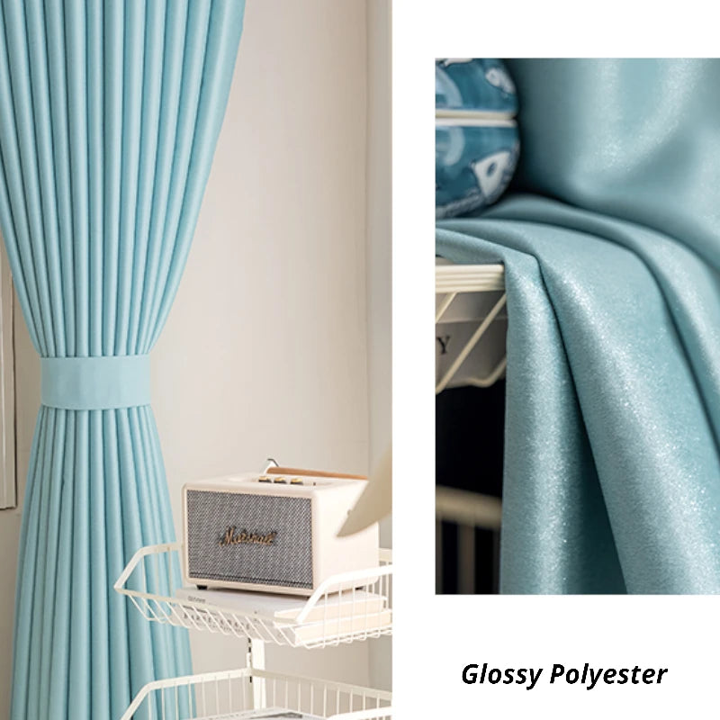 Blackout Thermal Insulated Custom Curtains - Polyester Glossy Finish for Bedroom & Living Room - Light Blocking, Energy Saving, Noise Reducing Window Treatments
