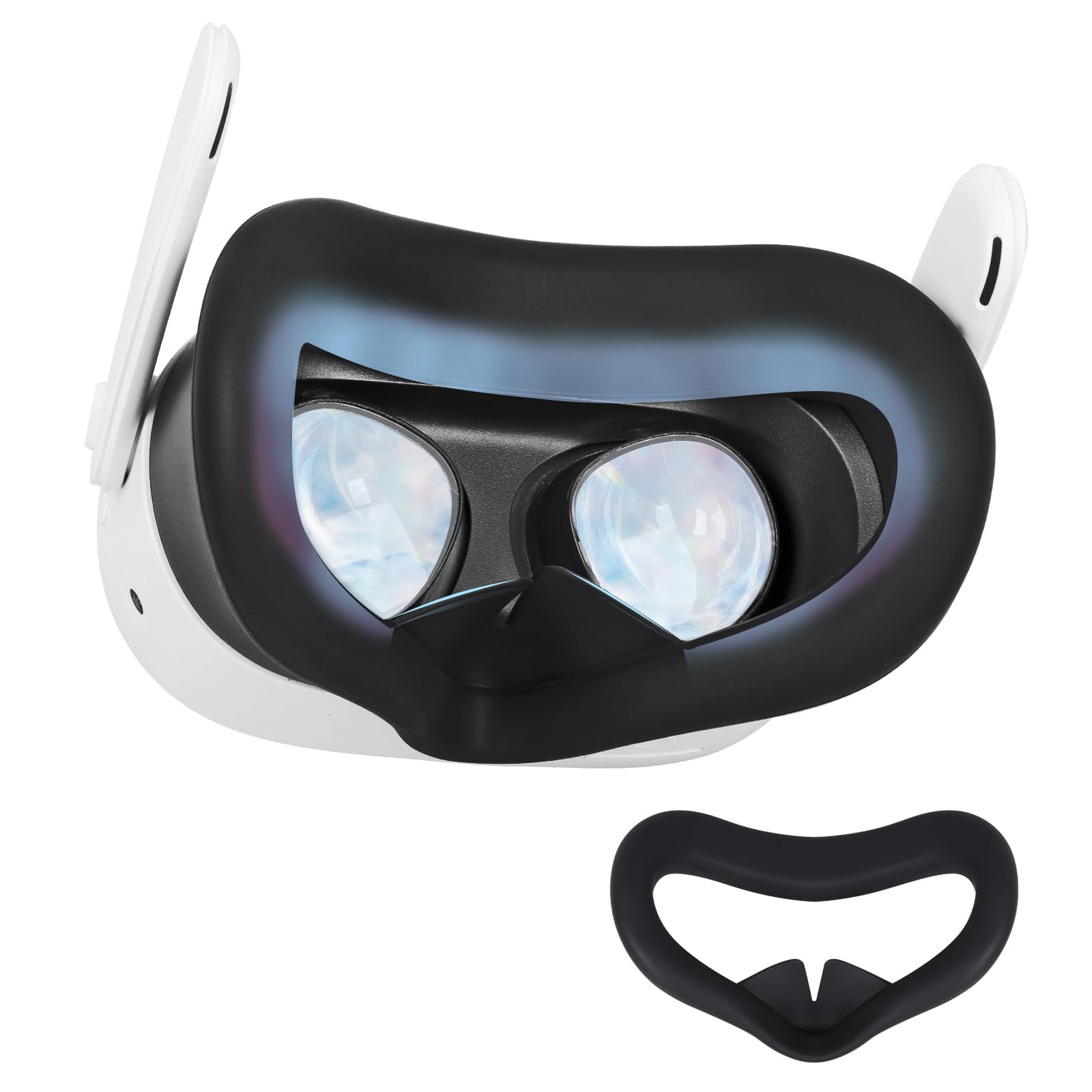 Meta Quest 3S VR Headset Silicone Face Cover - Sweatproof & Lightproof Eye Pad Cushion Accessory (Black) - Perfect for Gaming, Fitness VR & Extended Play Sessions