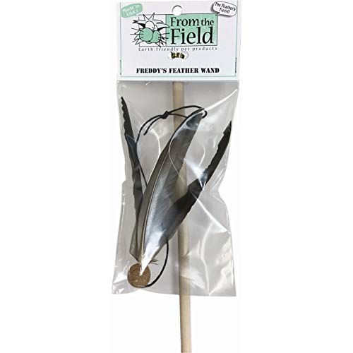 Freddy's Feather Wand Interactive Cat Toy - Natural Duck Feather & Cork Ball for Indoor Cats | Eco-Friendly, Safe, USA-Made Cat Teaser | Encourages Exercise & Play | Perfect for Bonding, Hunting Simulation & Active Playtime