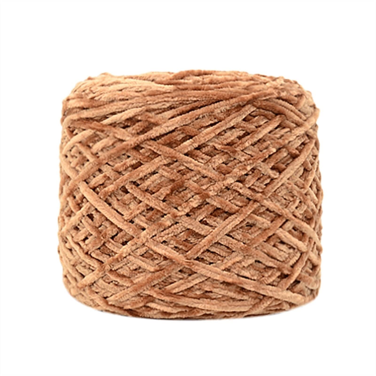 Premium Crochet Kit with Gold Velvet Yarn - Soft Roving Wool Yarn for Scarf & Warm Hat Knitting - 4mm Thickness Cozy Handmade Yarn (Color J) - Perfect for DIY Winter Accessories & Home Crafts