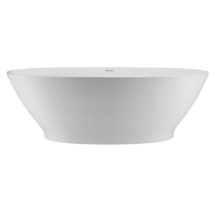 Alissa 71.5 x 37 Inch Freestanding/Undermount Air Bath Tub - 102 Gallon Oval Sculpturestone Soaking Tub with White Gloss Finish - Perfect for Luxury Bathrooms & Spa Relaxation