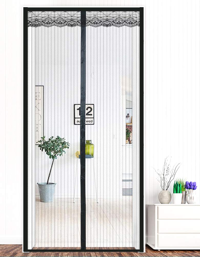Reinforced Magnetic Window Screen - No Drill, Easy Install for Doors & Windows | 39x78 Inch Black