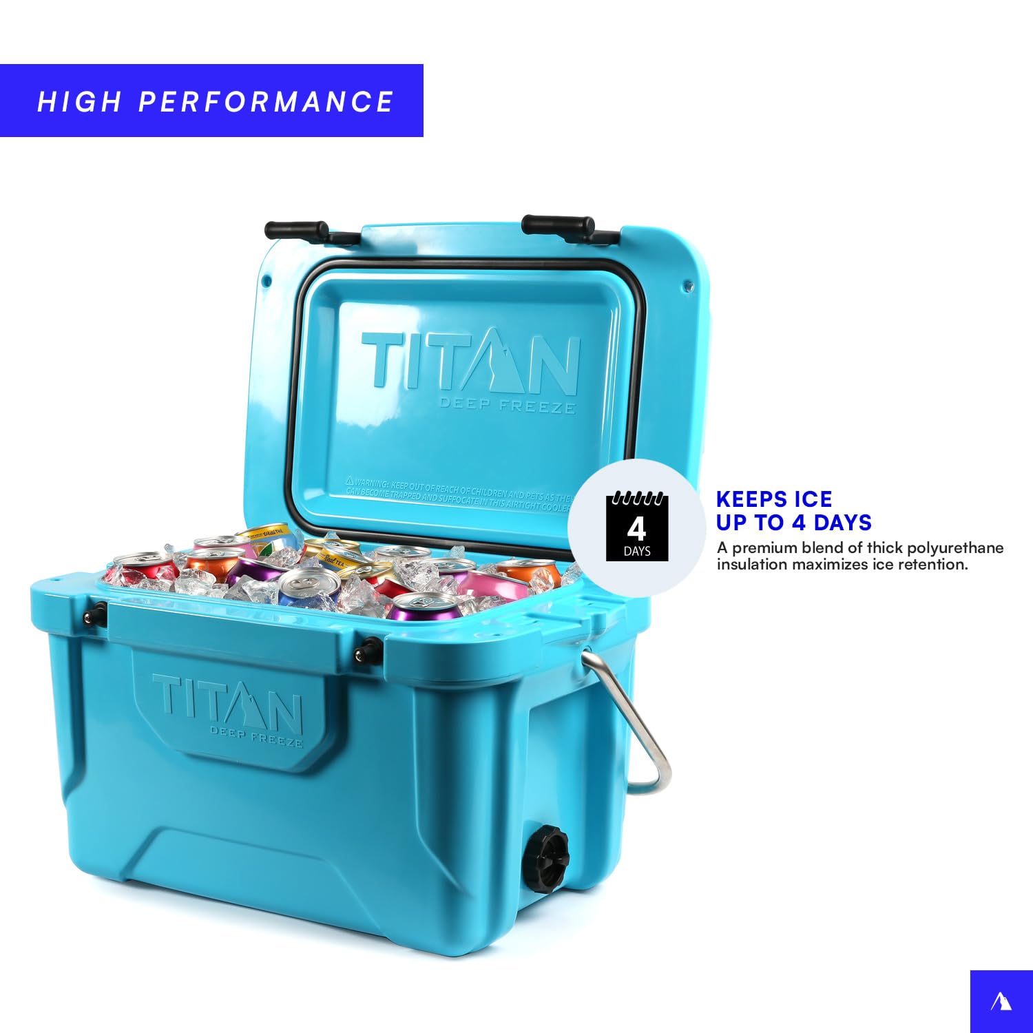 Titan Hard Ice Chest Cooler - Heavy Duty Roto-Molded Cooler with Microban Protection & Deep Freeze Insulation for Camping, Fishing, Tailgating and Outdoor Adventures