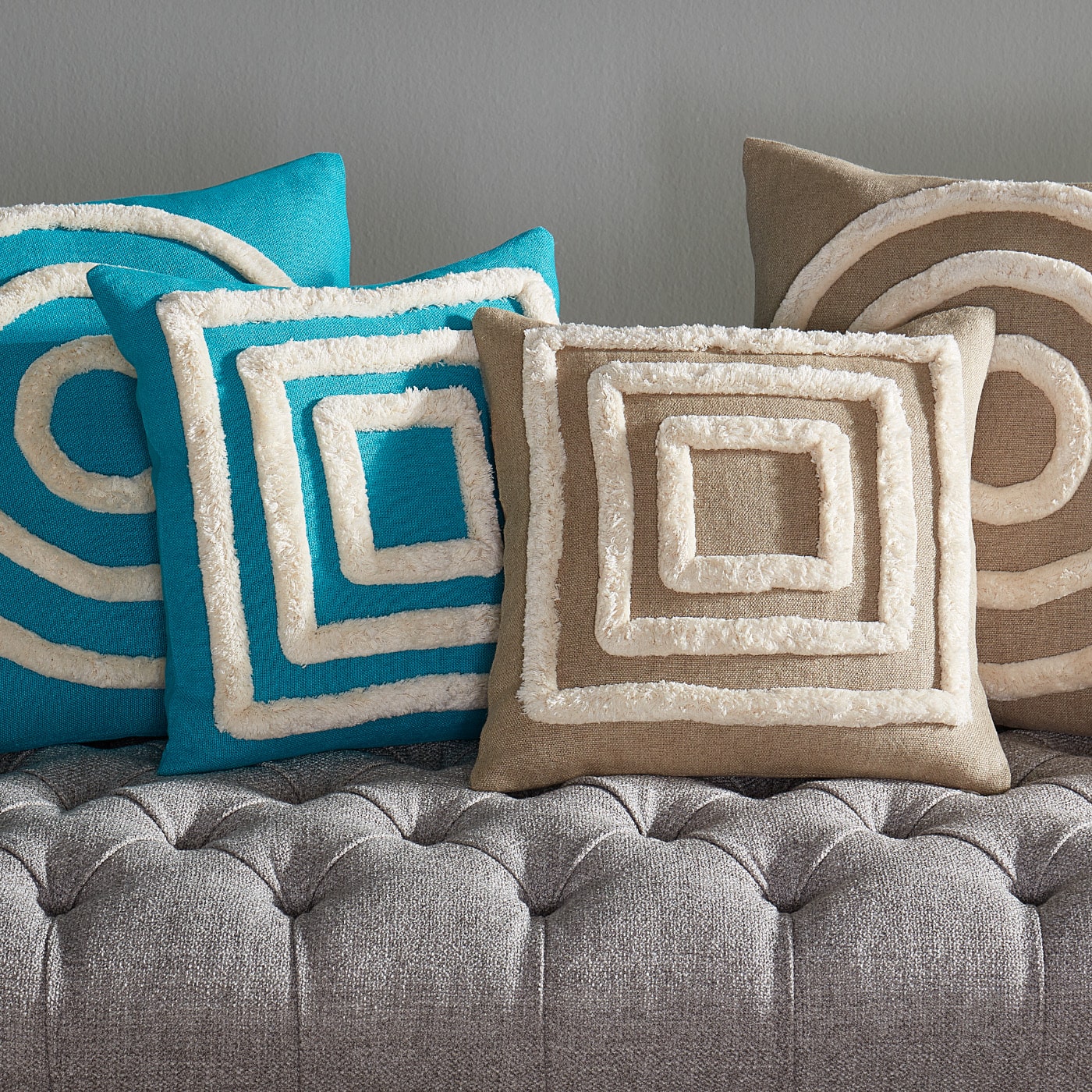 Pimlico Squares Pillow - Stylish Decorative Throw Pillow for Sofa, Bed & Home Decor - Perfect for Living Room, Bedroom & Cozy Spaces