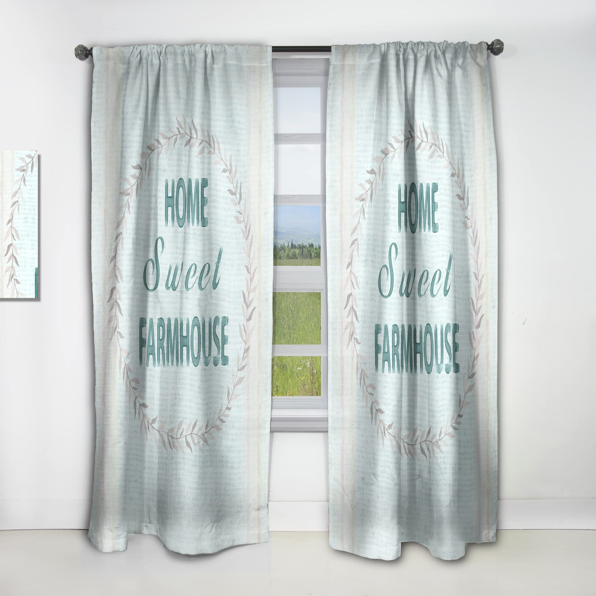Farmhouse Floral Curtains for Bedroom & Living Room - Thermal Insulated Blackout Drapes - 52x95 Inch Single Panel Window Treatment - Perfect for Cozy Home Decor & Sunlight Control