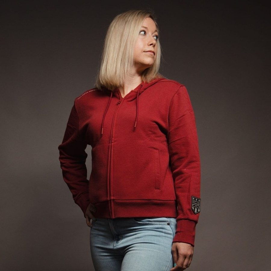 Women's Elite Full Zip Hoodie - Soft Fleece Jacket for Casual Wear & Outdoor Activities - Red Plum Color for Stylish Comfort