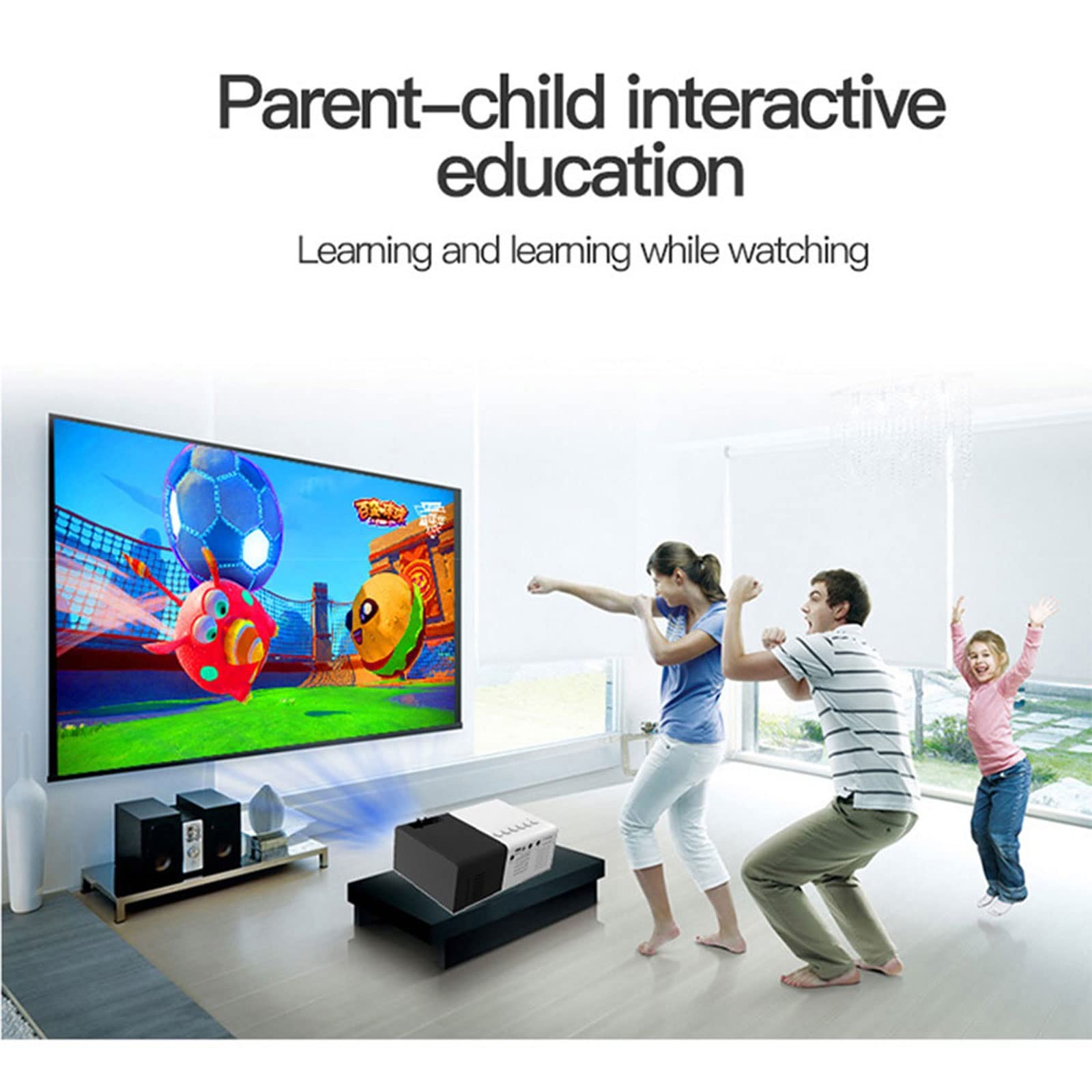 Portable LED Projector 1080P Support - Mini Home Theater Movie Projector with HDMI USB, 480x360 Resolution, Built-in Speaker - Perfect for Outdoor Movies, Gaming, and Presentations (Black with Tripod, US Plug)