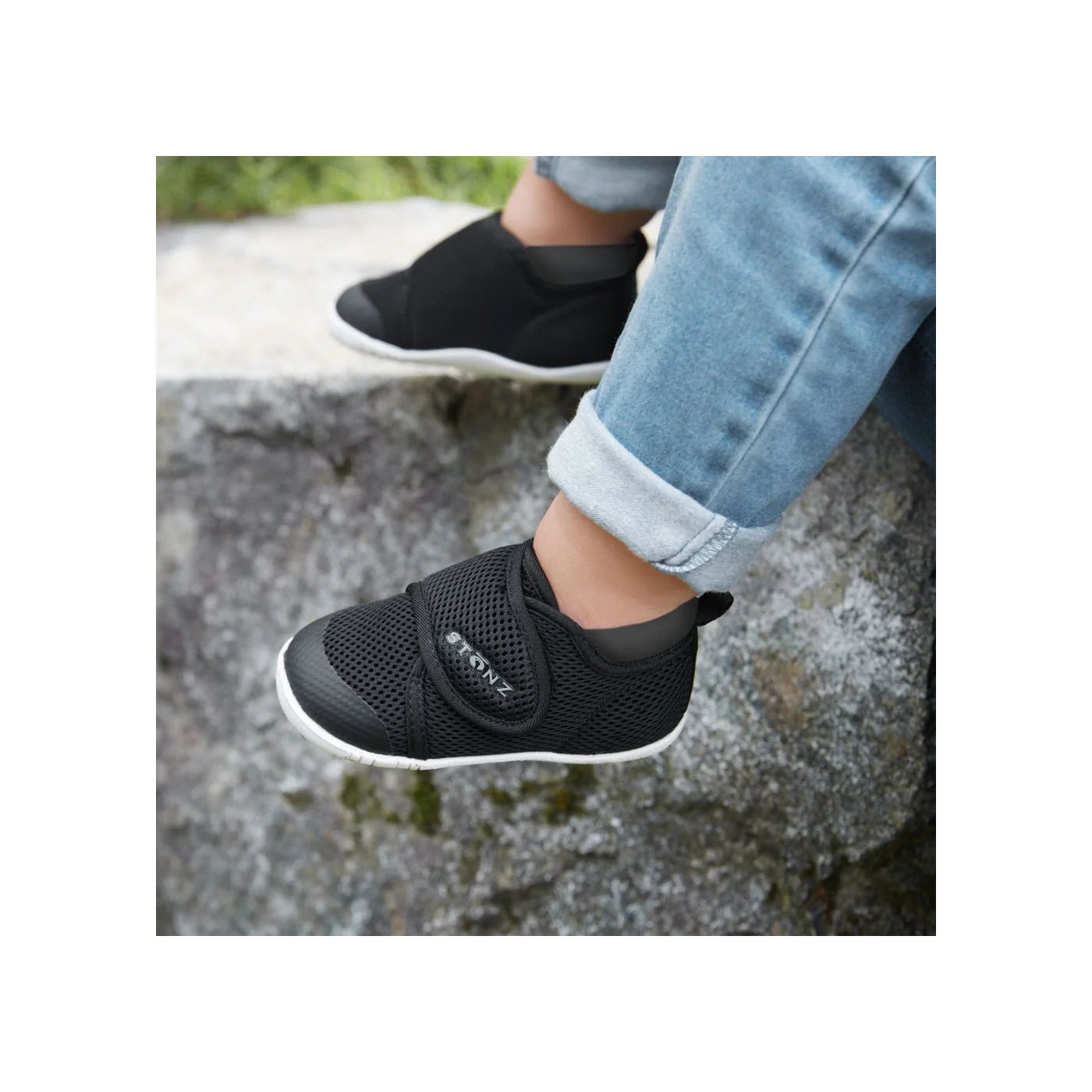 Stonz Black Cruiser Baby Shoes - Waterproof & Non-Slip First Walkers for Toddlers - Perfect for Outdoor Play, Park Visits & Everyday Adventures