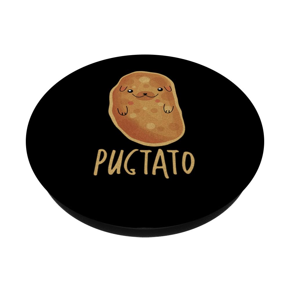 Funny Pug Potato Pun PopSocket - Swappable PopGrip for Dog Lovers | Perfect for Phone, Tablet & Laptop Use