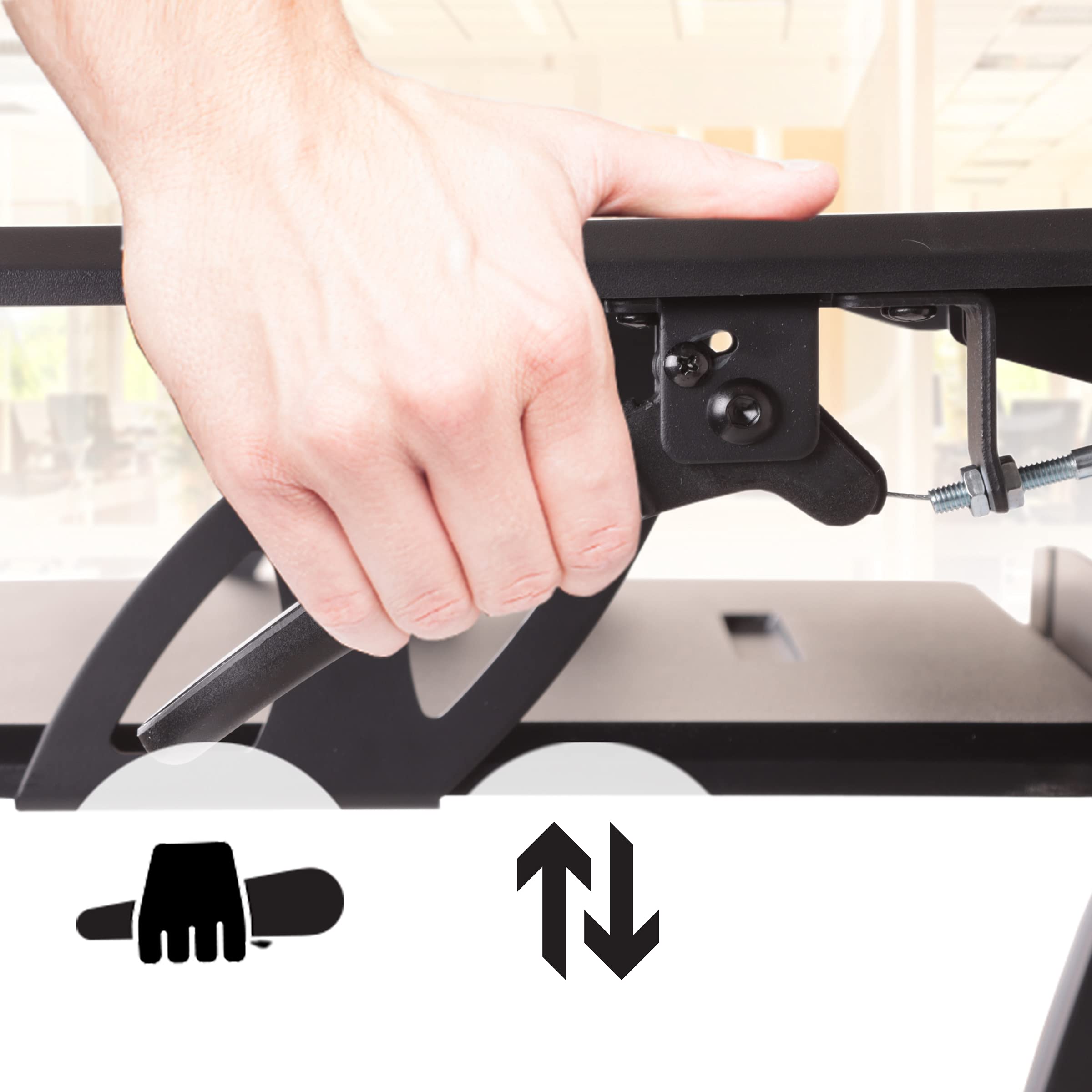Duronic DM05D21 Height Adjustable Sit Stand Desk Converter - 35.4