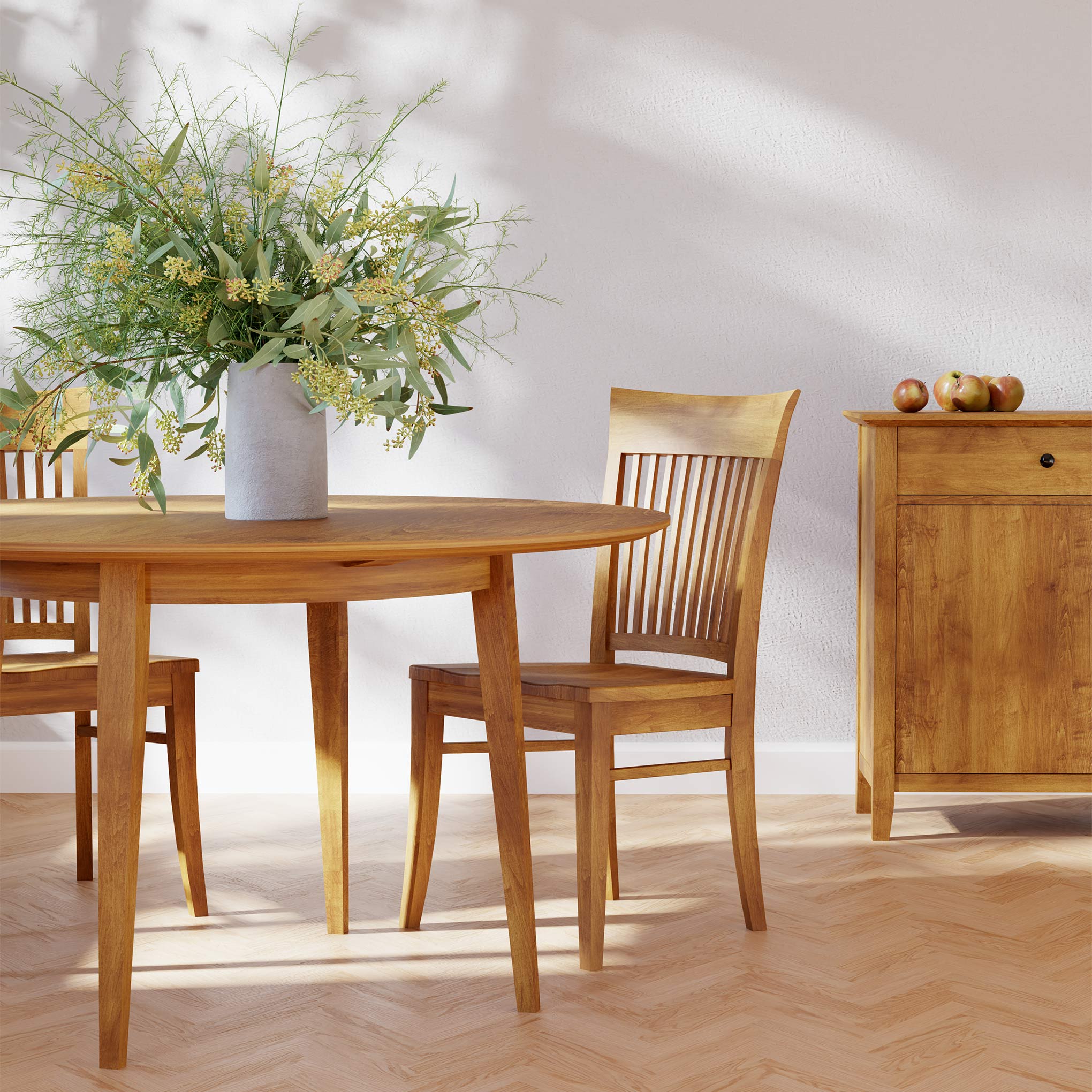 42 Inch Round Dining Table - Solid Wood Modern Farmhouse Style for Kitchen, Dining Room & Outdoor Patio - Gable Road