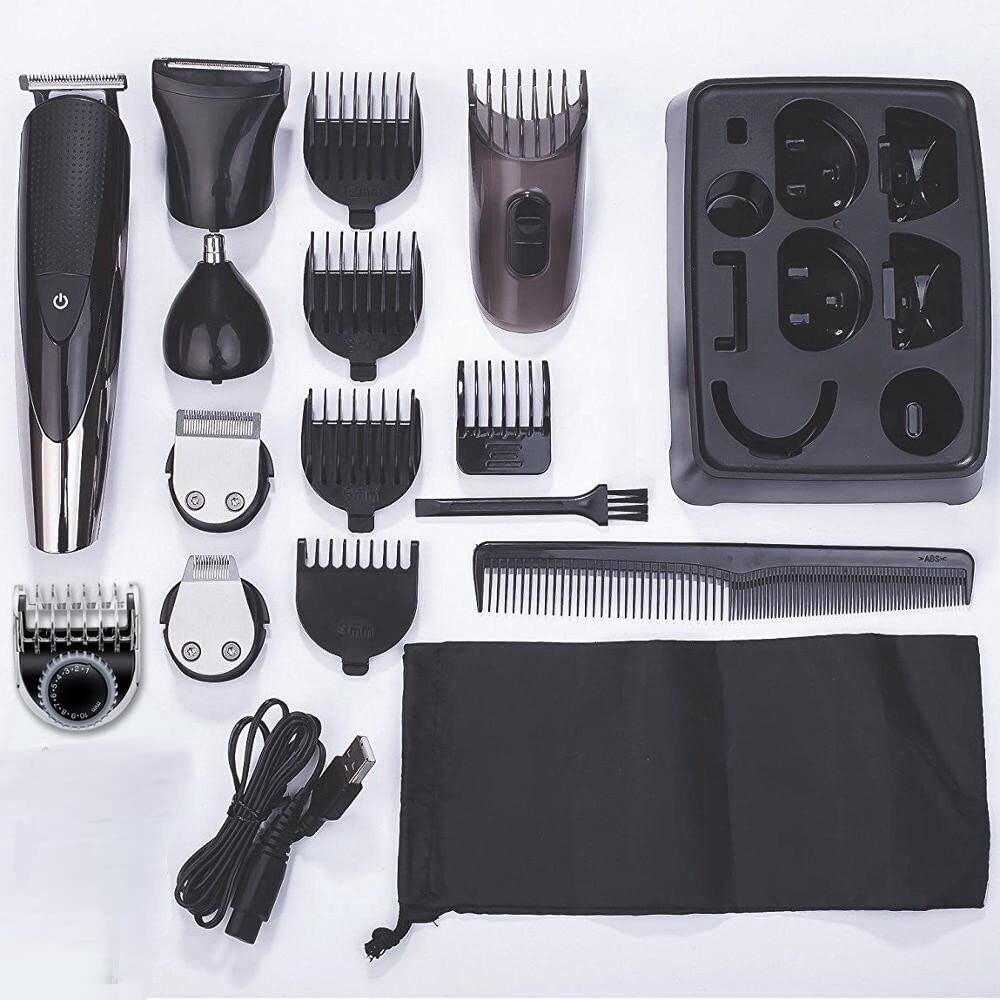 Professional Men's Hair Clippers & Electric Shaver - Rechargeable Wet/Dry Beard Trimmer & Body Groomer for Smooth Shaving at Home or Travel | Perfect for Facial, Body & Head Hair Grooming