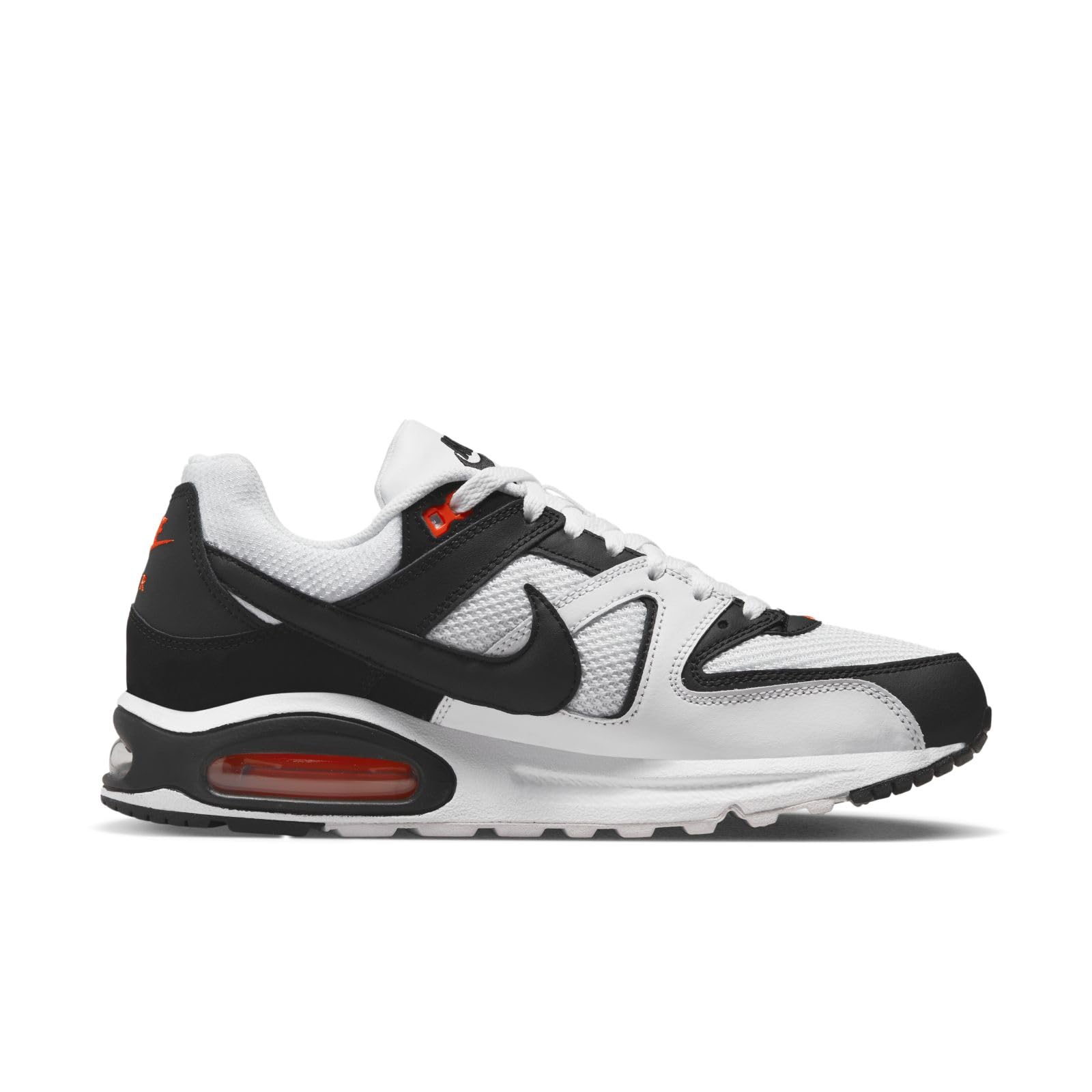 Nike Air Max Command Men's Running Shoes - Size 11.5 UK (White/Black/Max Orange) | Comfortable Athletic Sneakers for Jogging, Gym & Casual Wear