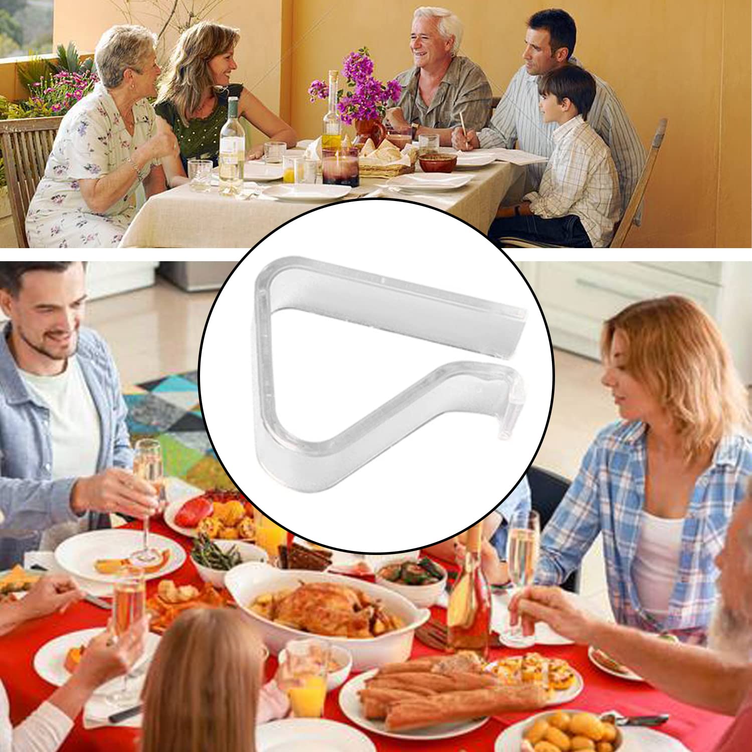 24-Piece Clear Plastic Tablecloth Clips - Windproof Table Cover Clamps for Indoor & Outdoor Use - Perfect for Christmas, Weddings, Parties, Camping & Picnics - Securely Holds Tablecloths in Place (Small, 24 Pack)
