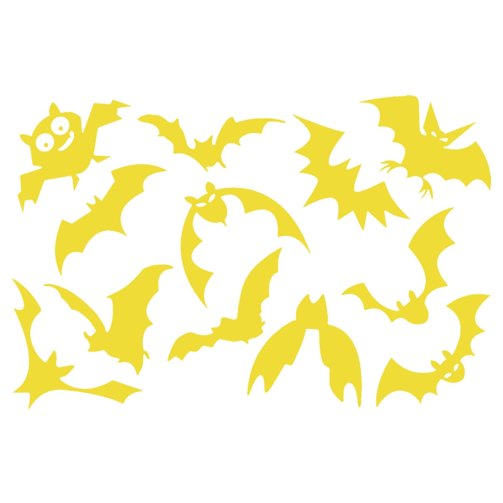 12PCS Halloween Bat Mirror Wall Stickers - Waterproof Acrylic Removable Decals for Home Decor, DIY Horror Party Sticky Murals (Gold, One Size) - Perfect for Living Room, Bedroom & Halloween Party Decorations