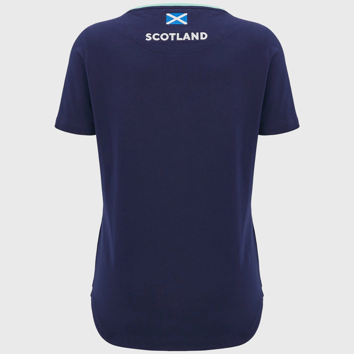 Scotland Rugby Women's Cotton T-Shirt - Macron Navy Blue Jersey for Rugby Fans & Sports Enthusiasts - Perfect for Match Days, Training & Casual Wear
