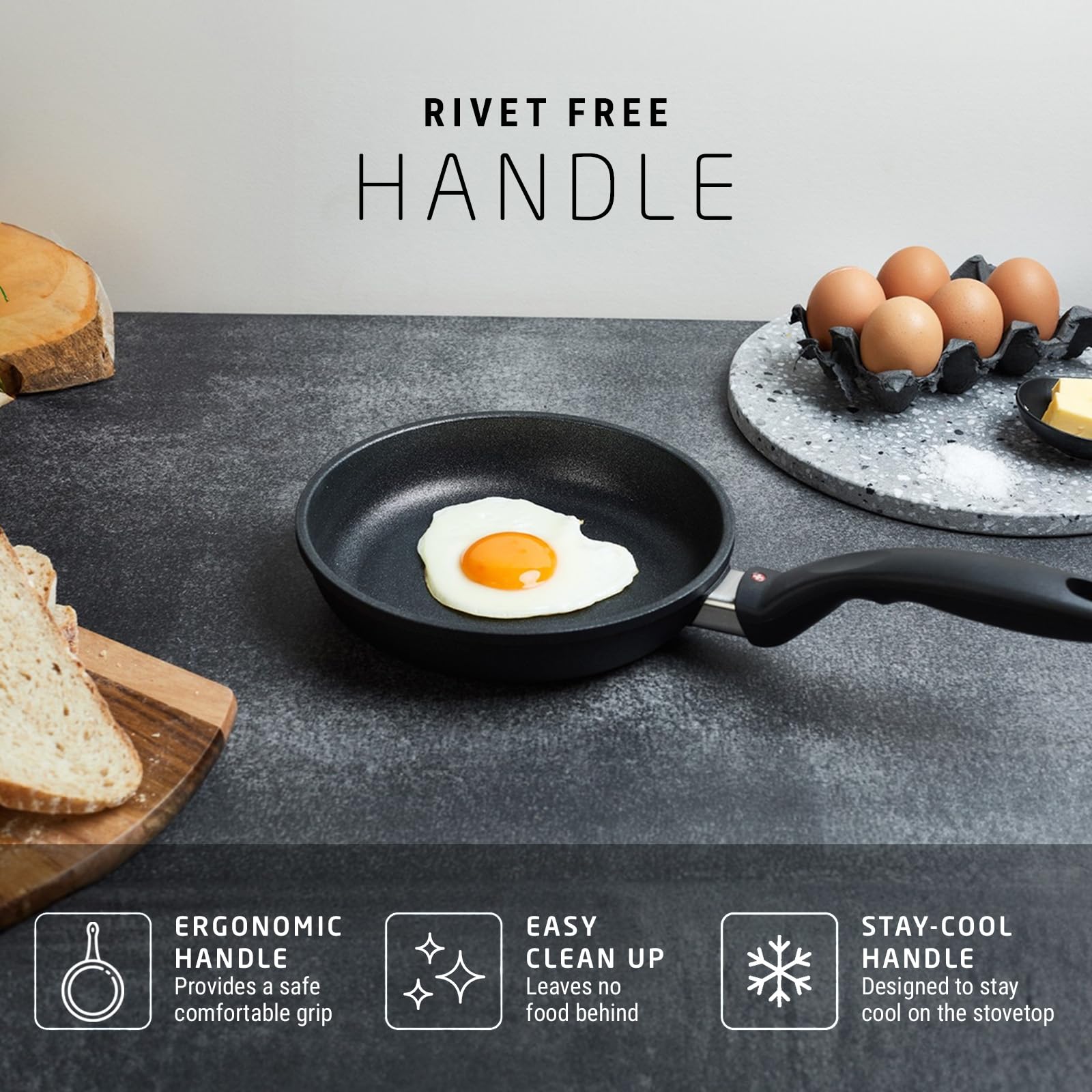 **Swiss Diamond 8 Inch Nonstick Frying Pan – Aluminum Coated Skillet, Dishwasher & Oven Safe, Stainless Steel Handle, Grey – Perfect for Sautéing, Frying & Baking**