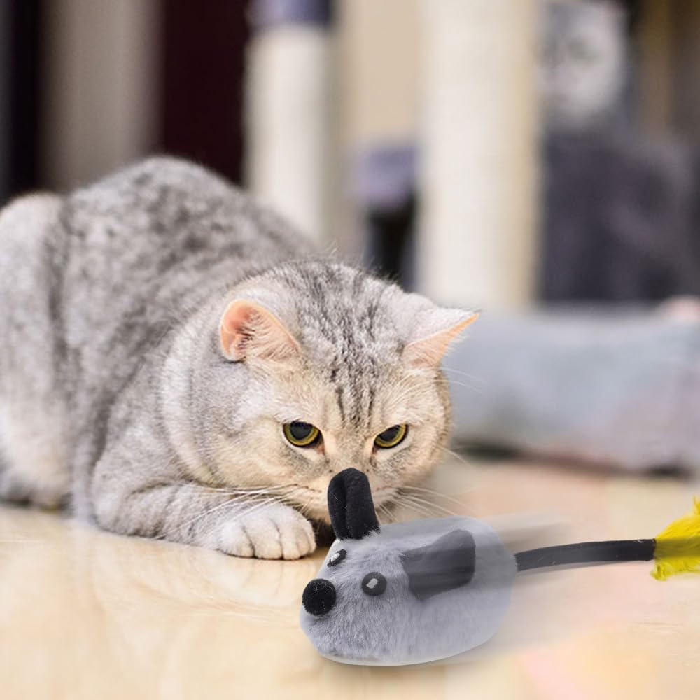 2024 New Interactive Remote Control Electronic Cat Toy Mouse - Squeaky Moving Toy for Indoor Cats, Self Play Exercise & Birthday Gift (Yellow) - Perfect for Playtime, Training & Keeping Cats Active