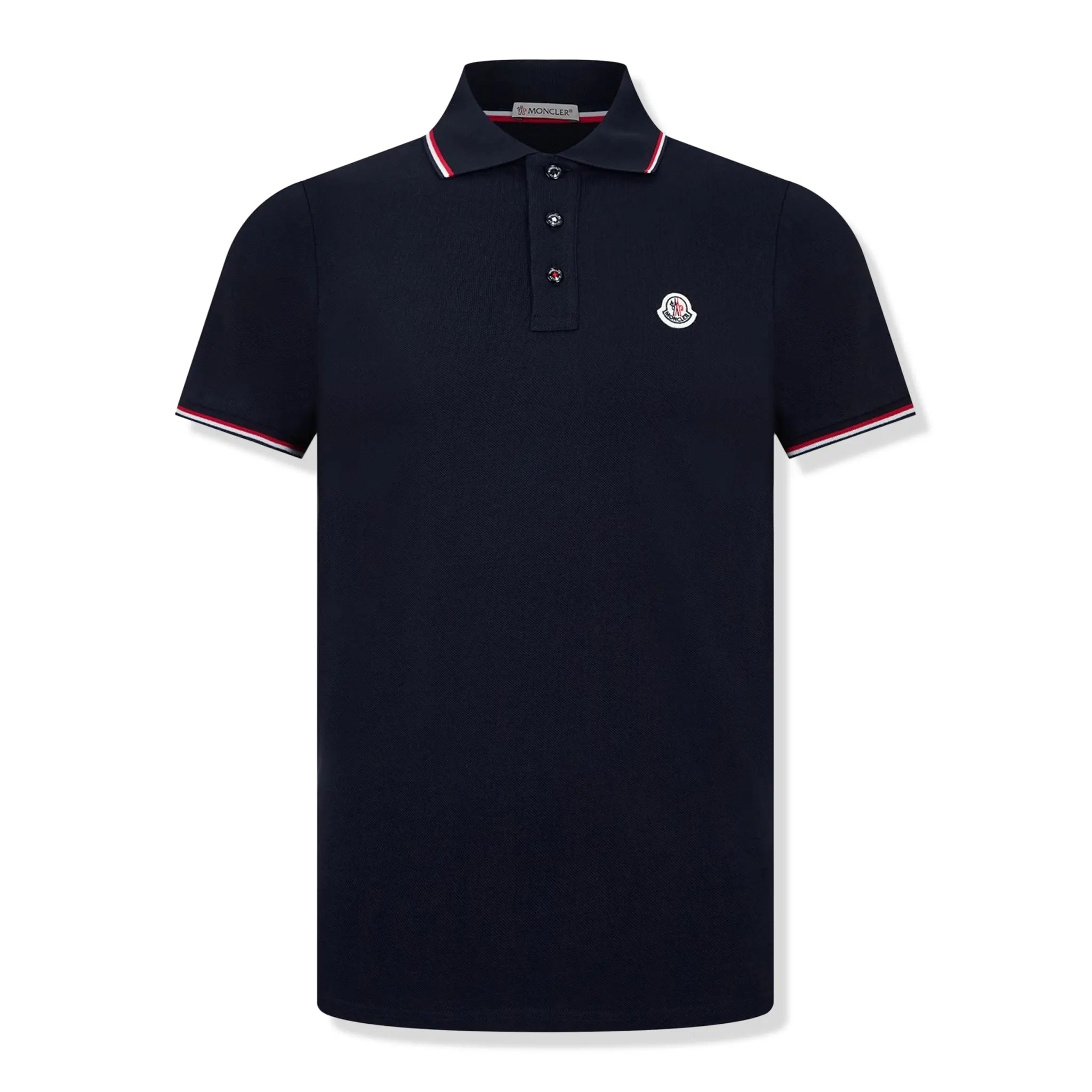 Moncler Men's Indigo Blue Polo Shirt - Premium Cotton Short Sleeve Casual Shirt for Golf, Business & Summer Wear