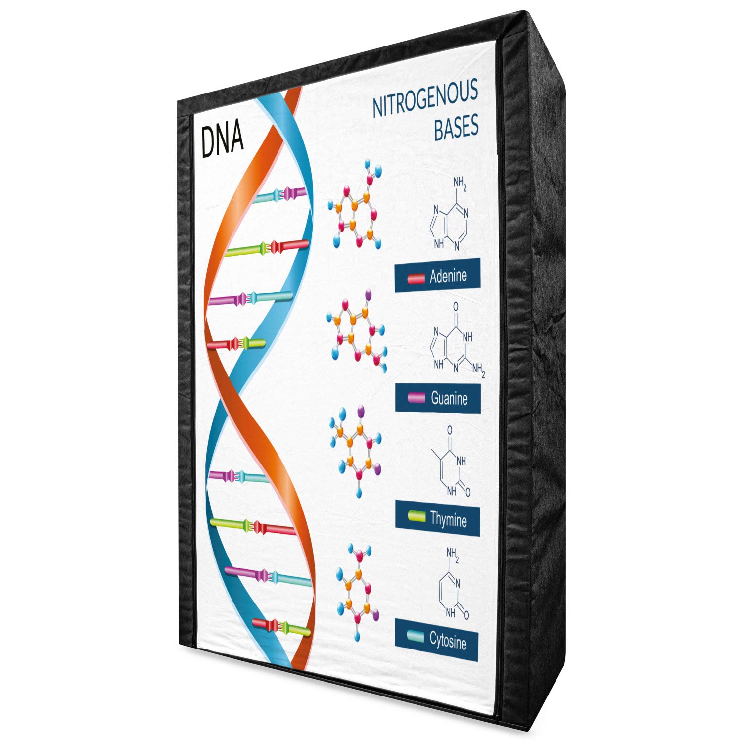 Ambesonne Science Themed Portable Fabric Wardrobe - DNA Chemistry Biochemistry Design with Shelves, 42.5