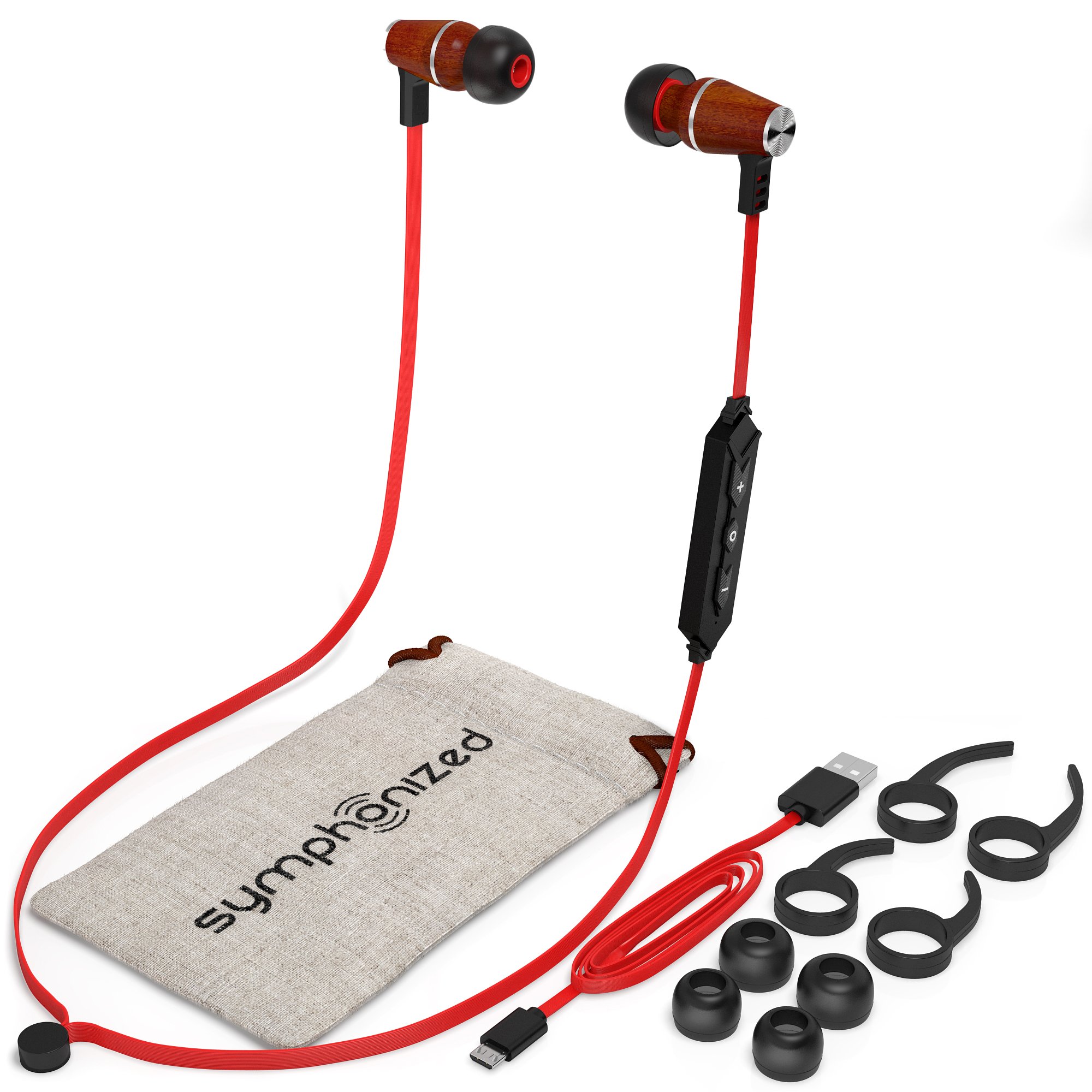 Symphonized Neckband Bluetooth Headphones - Wireless Sport Earbuds with Earhooks, Sweatproof & Secure Fit for Running, Gym & Workouts | Built-in Mic for Calls | Long Battery Life | Perfect for Fitness & Outdoor Activities