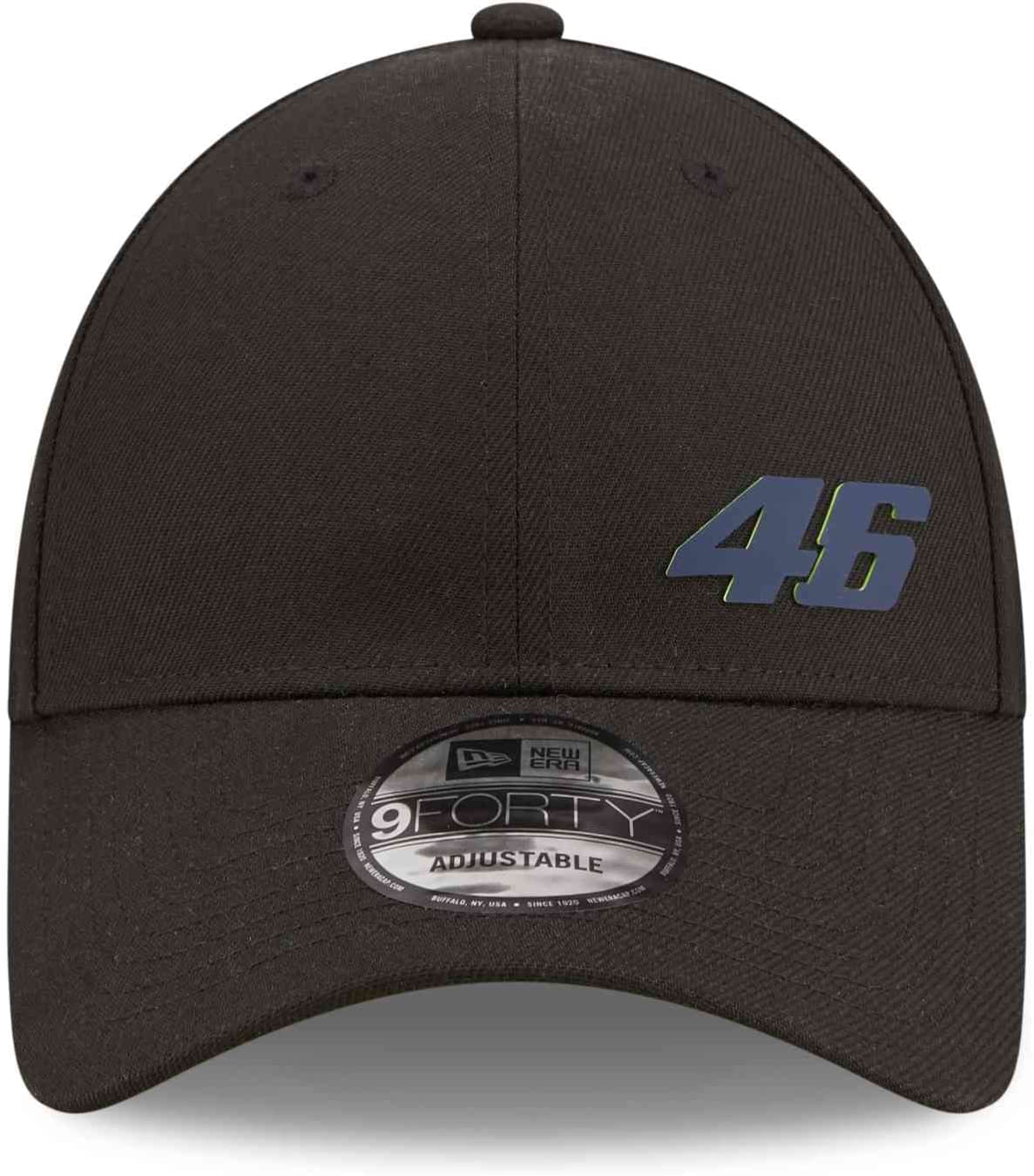 VR46 New Era 9Forty Adjustable Baseball Cap - Repreve Recycled Black Snapback Hat for Men & Women - Perfect for Motorcycle Racing Fans, Casual Wear & Outdoor Sports