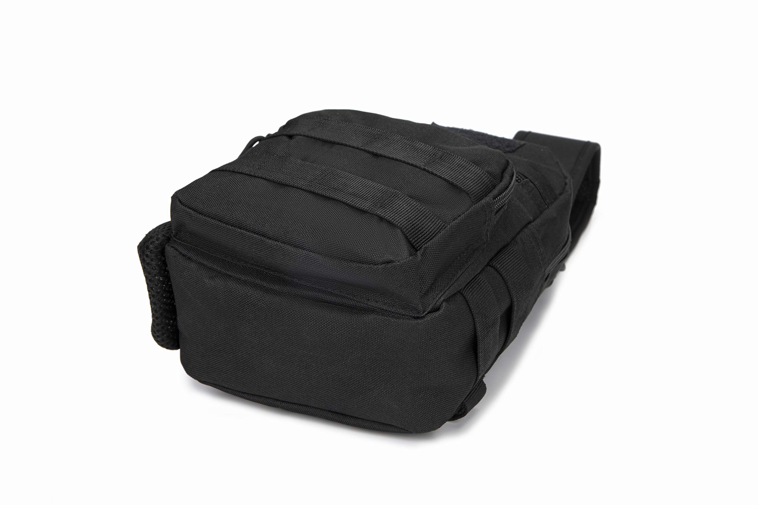 Tactical Sling Bag - Military MOLLE Chest Pack Crossbody Shoulder Bag - EDC Messenger Daypack for Camping, Hiking, Trekking & Cycling - Durable Outdoor Utility Side Bag (Python Black) - Perfect for Travel, Work Commute & Everyday Carry Essentials