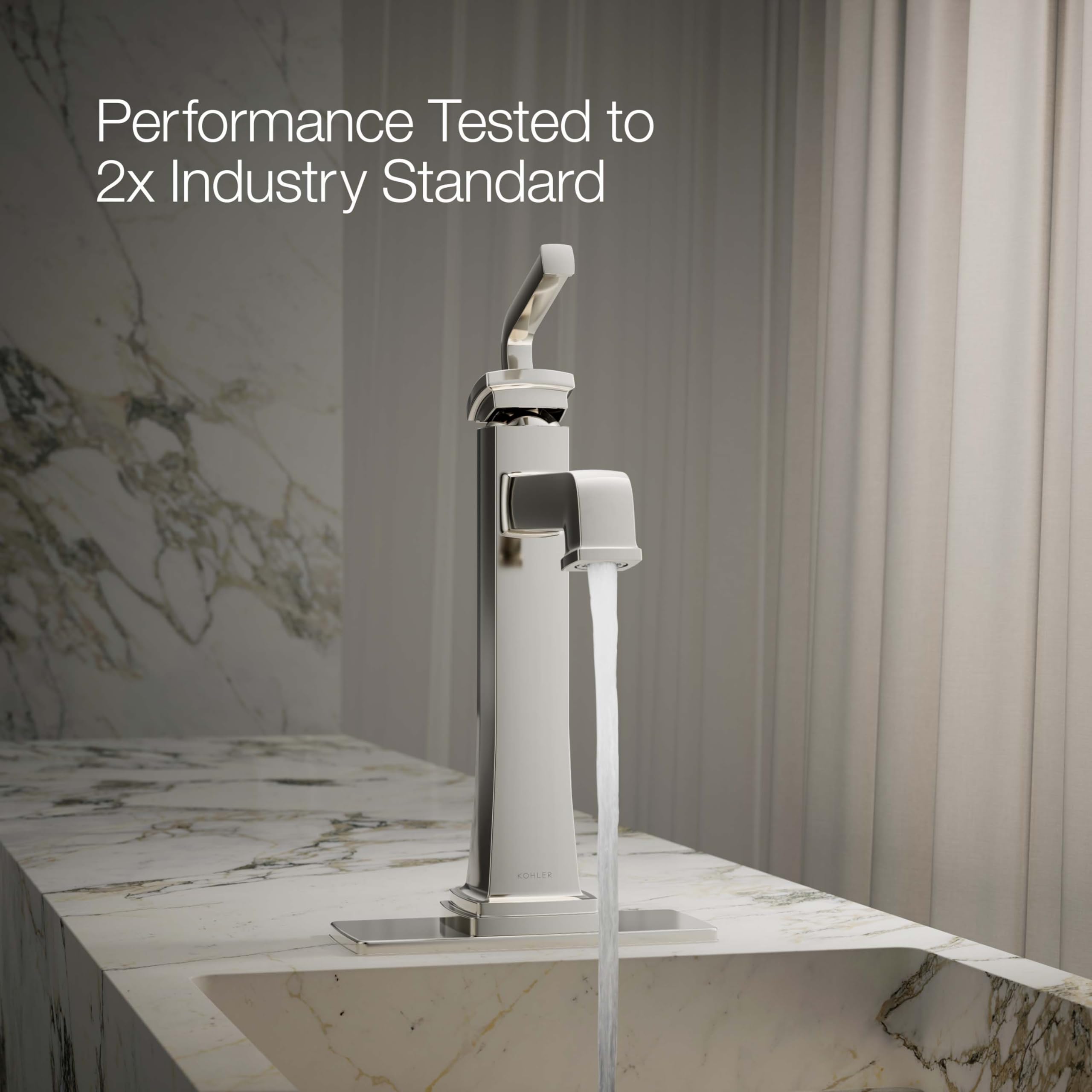KOHLER RIFF™ Tall Single-Handle Bathroom Faucet - Modern Water-Saving Design for Bathroom Sink, Perfect for Home & Commercial Use