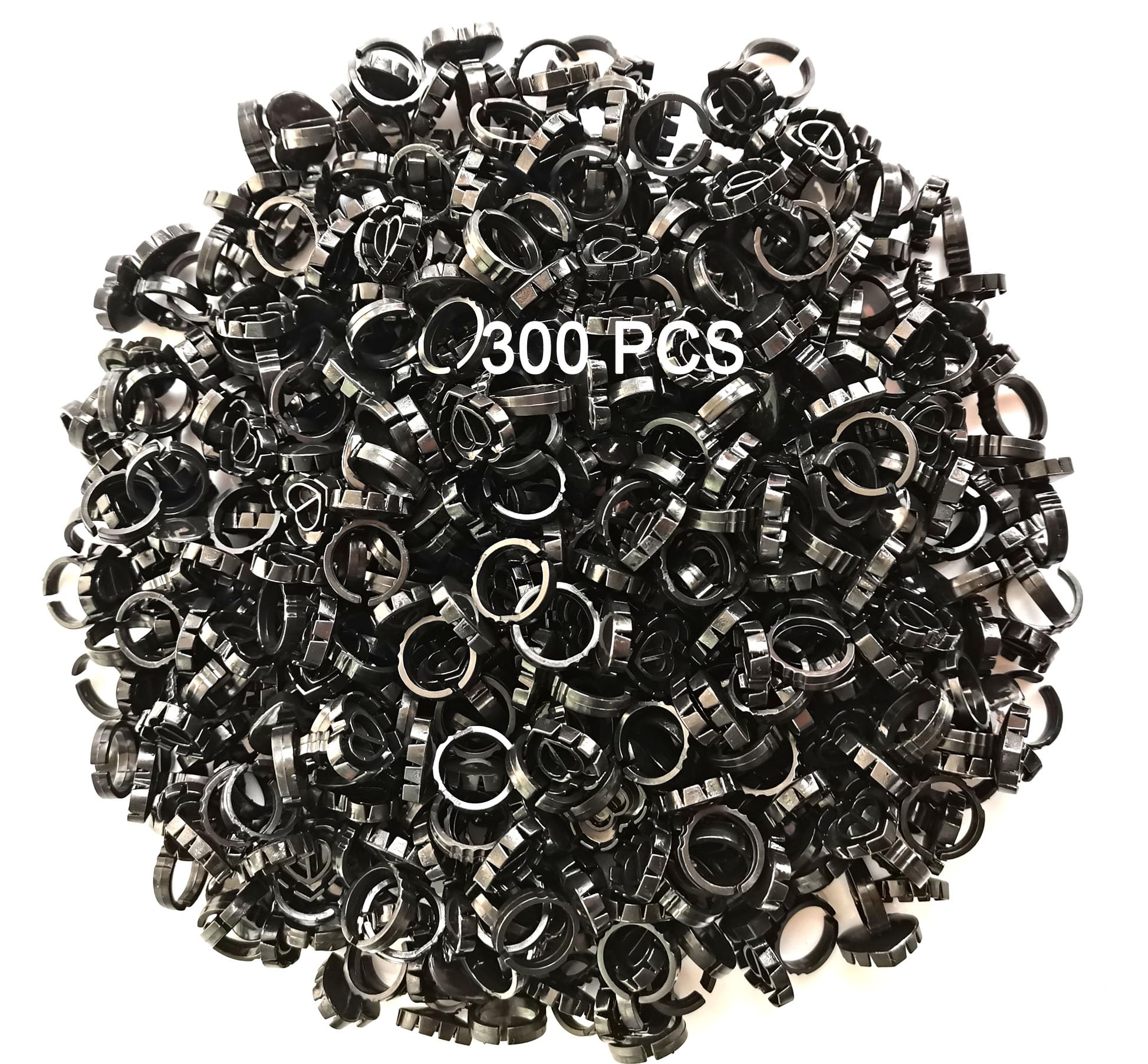 **300PCS Black Disposable Eyelash Glue Rings - Heart & Flower Shaped Lash Glue Holders for Eyelash Extensions - Perfect for Salon, DIY & Professional Lash Artists**