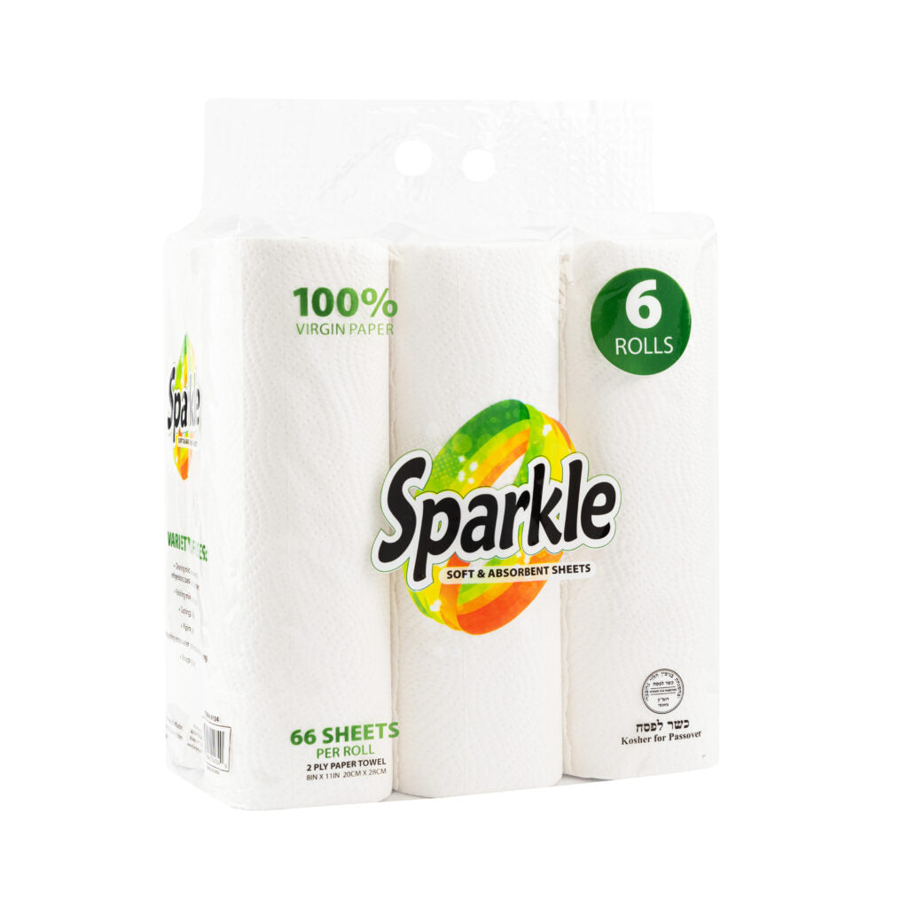 Premium 6-Pack Paper Towels - 66 Sheets Per Roll | Ultra Absorbent & Strong for Kitchen, Cleaning & Spills | Eco-Friendly & Quick-Drying Household Essentials