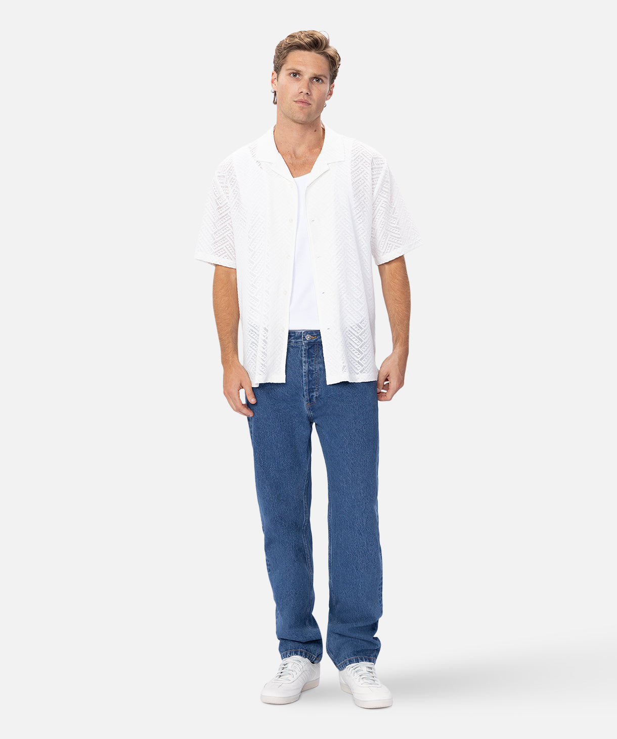 The Sarria Short Sleeve Shirt for Men - Premium Cotton Casual Button Down Shirt in Off White | Perfect for Office Wear, Summer Outfits & Casual Fridays