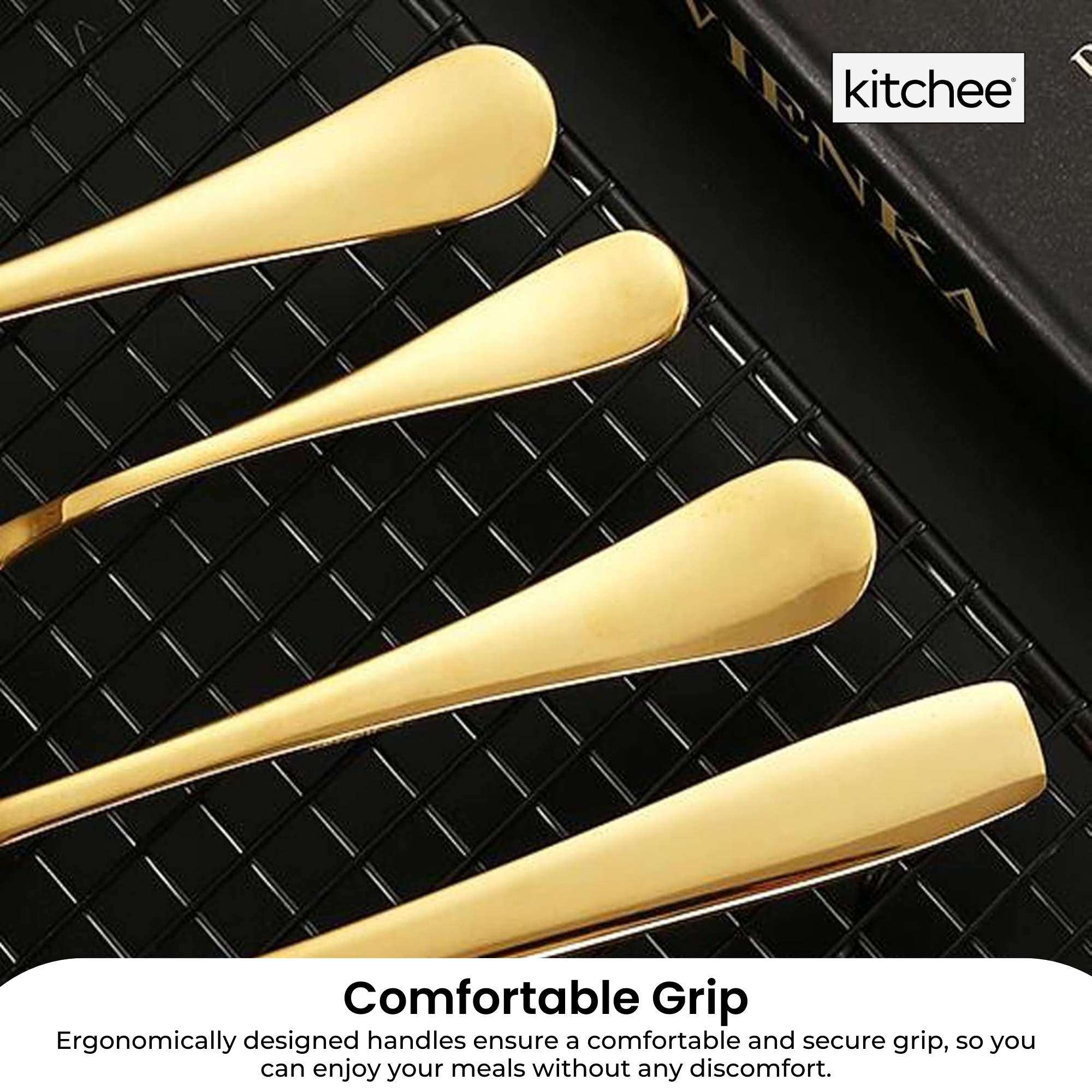 16-Piece Gold Cutlery Set - Stainless Steel Flatware with Knife, Fork & Spoon in Gift Box - Perfect for Weddings, Parties & Elegant Dining